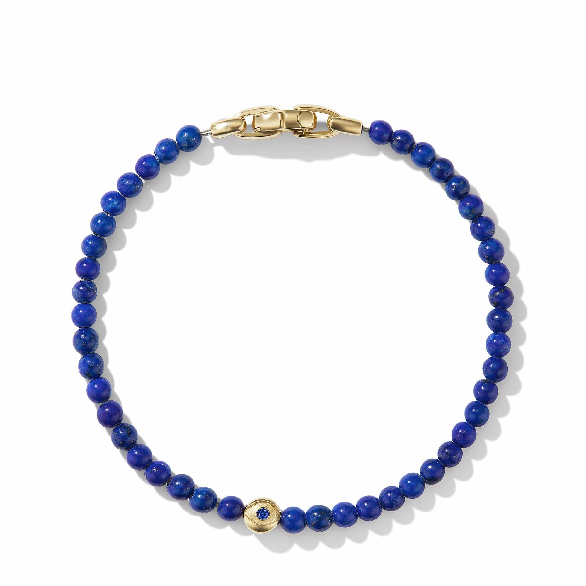 Spiritual Beads Evil Eye Bracelet with Lapis, Sapphire and 18K Yellow Gold - Image 2