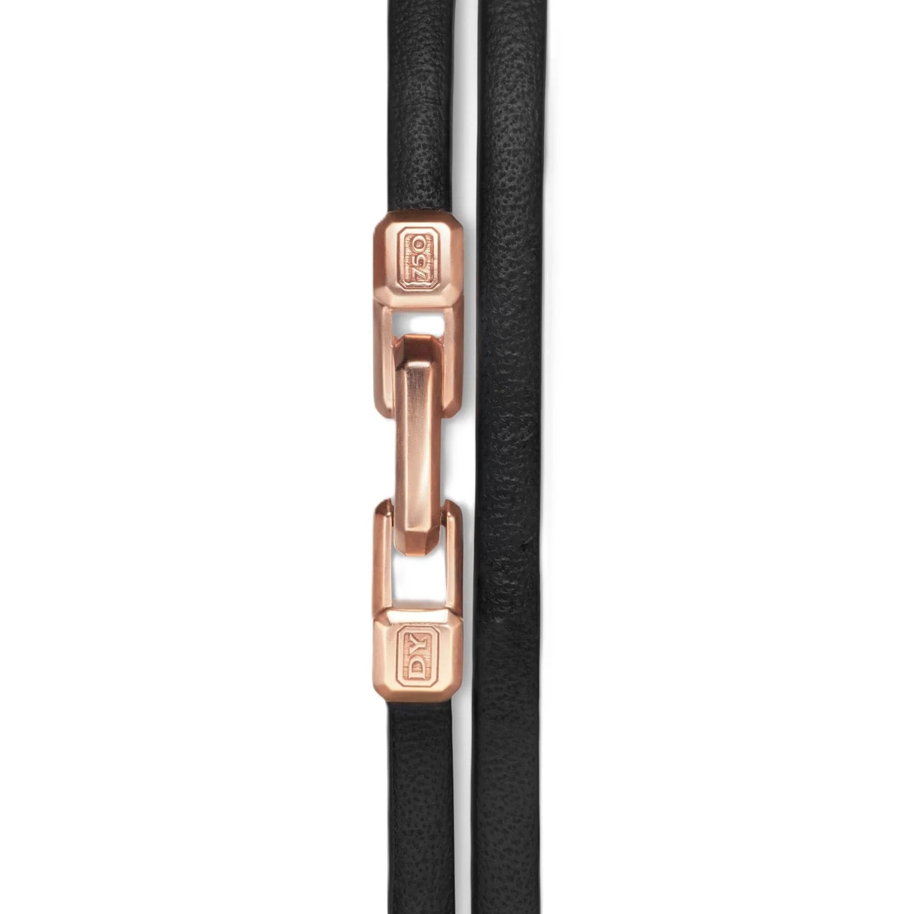 Streamline® Double Wrap Bracelet Black Leather with 18K Rose Gold, 5.2mm - Image 3