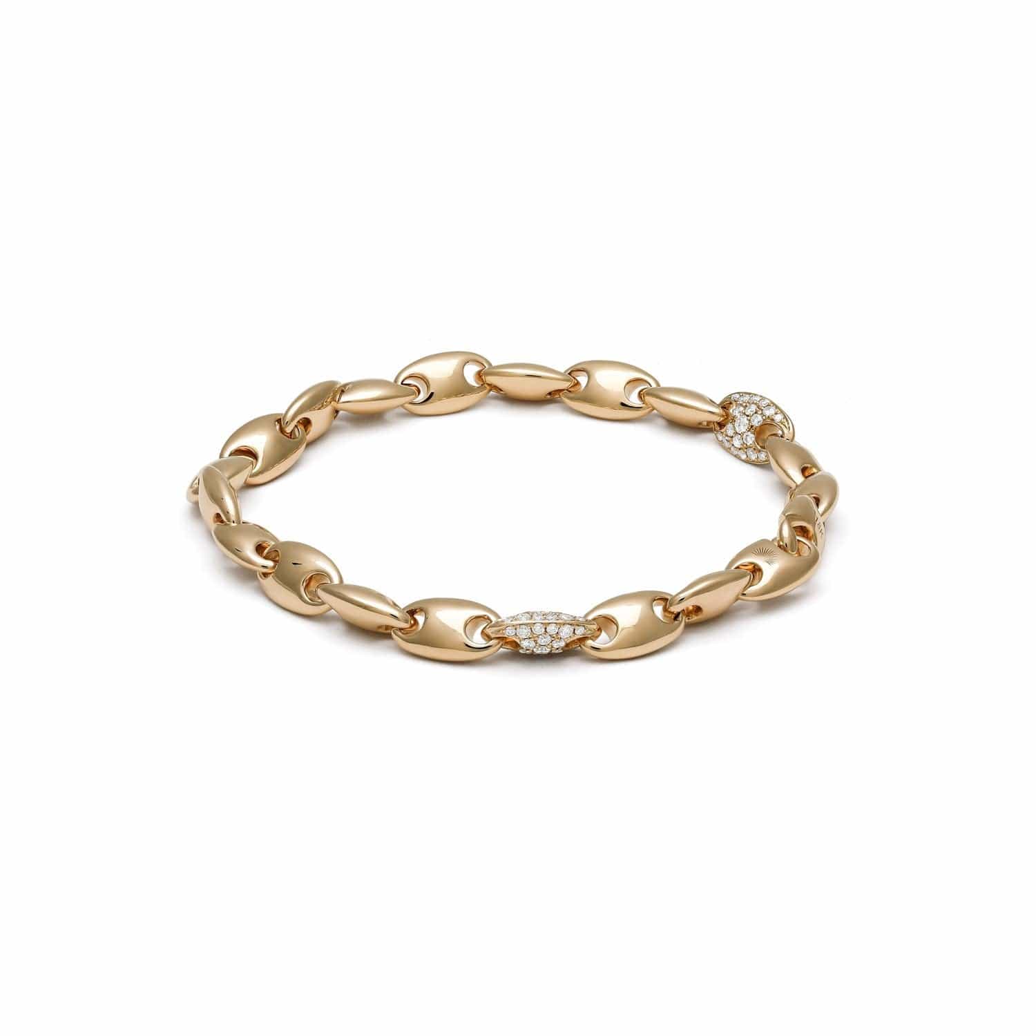 Maor 18K Yellow Gold Diamond Neo Oval Link Bracelet