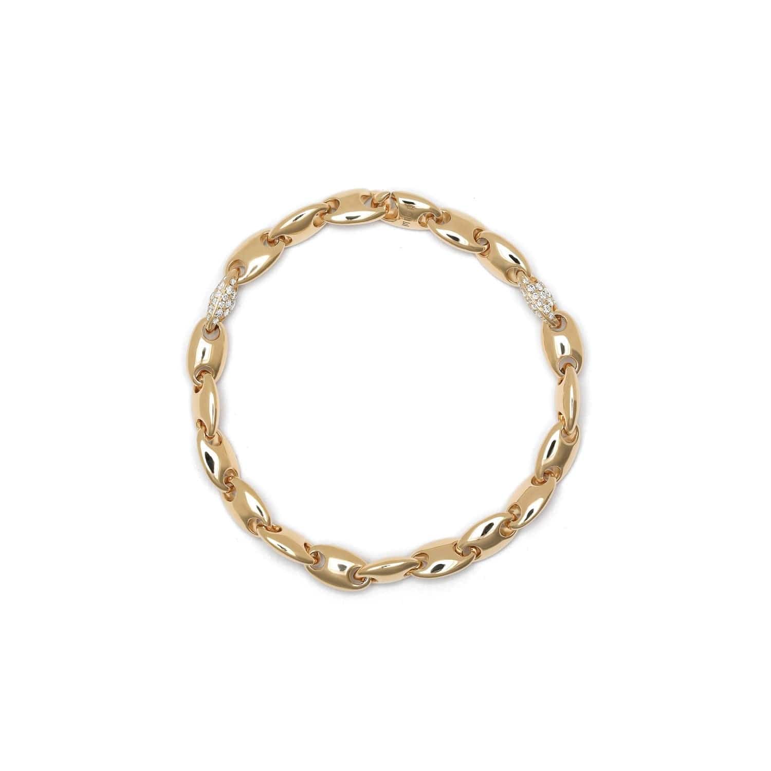 Maor 18K Yellow Gold Diamond Neo Oval Link Bracelet - Image 2