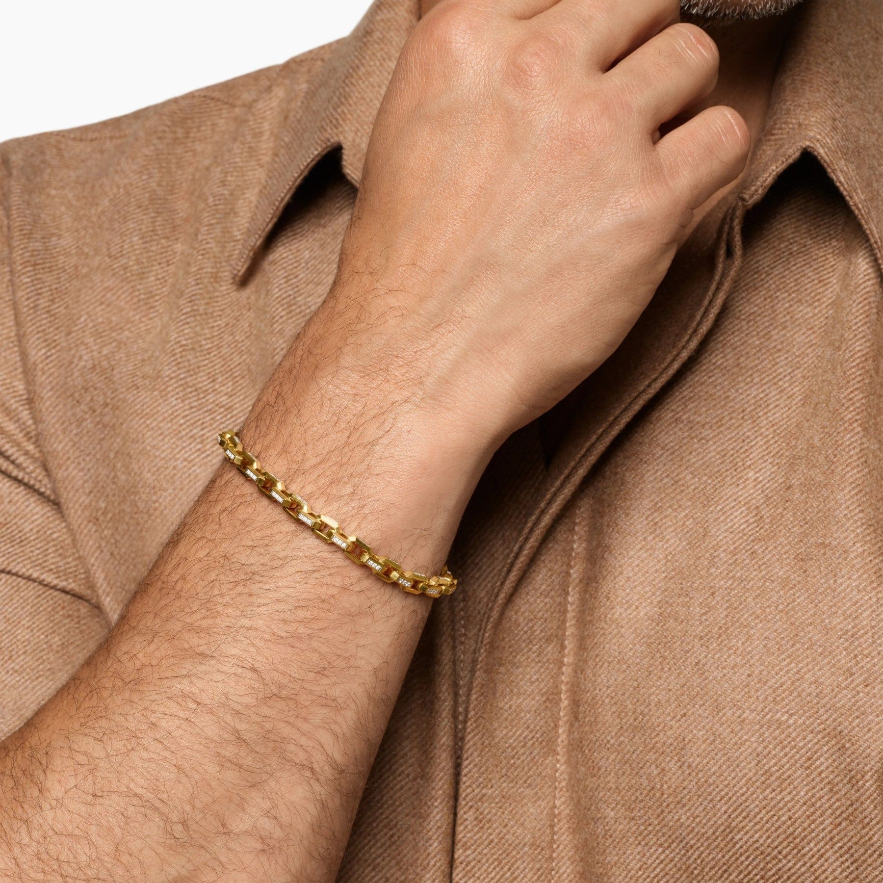 Streamline® Link Bracelet 18K Yellow Gold with Diamonds, 5.5mm - Image 3