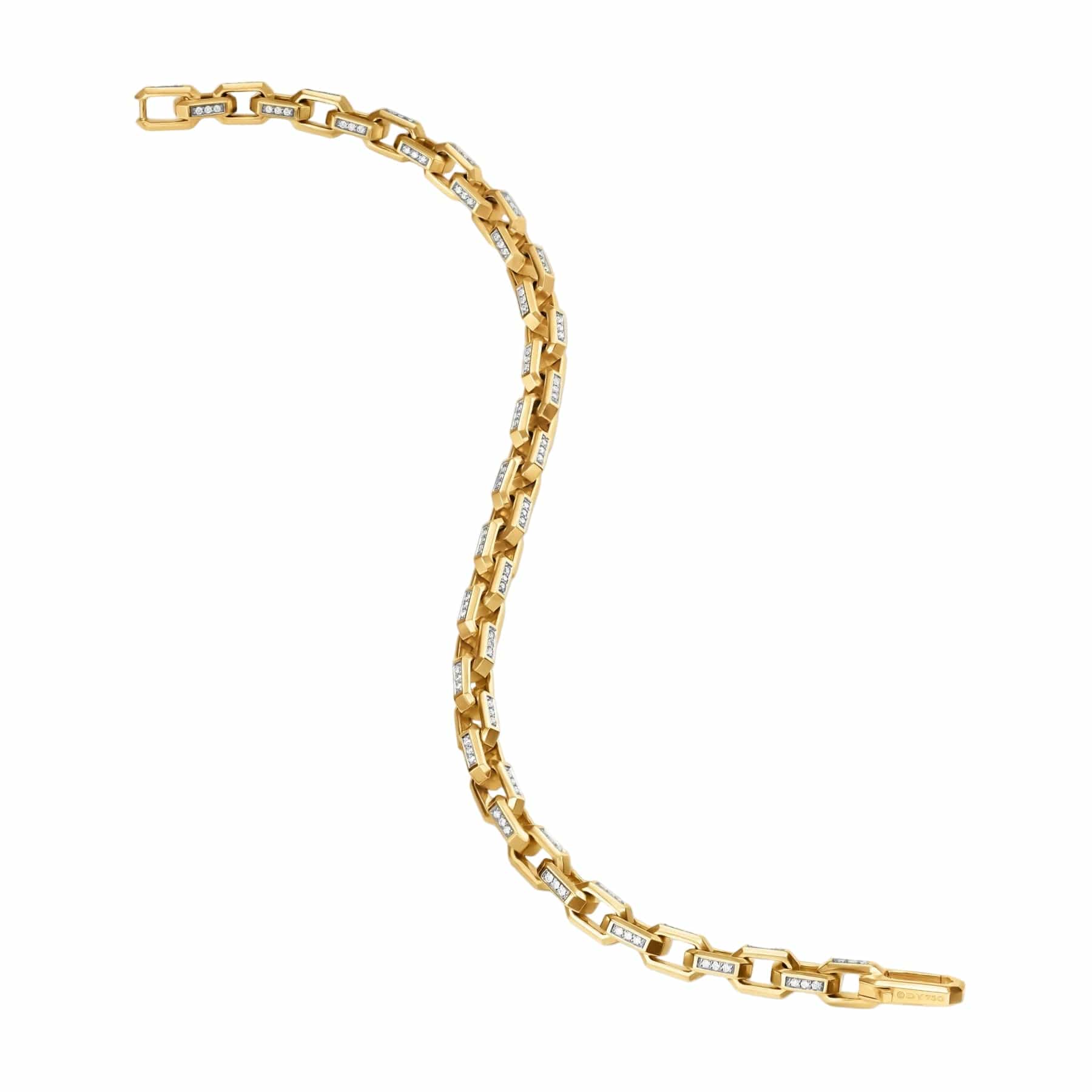 Streamline® Link Bracelet 18K Yellow Gold with Diamonds, 5.5mm - Image 4