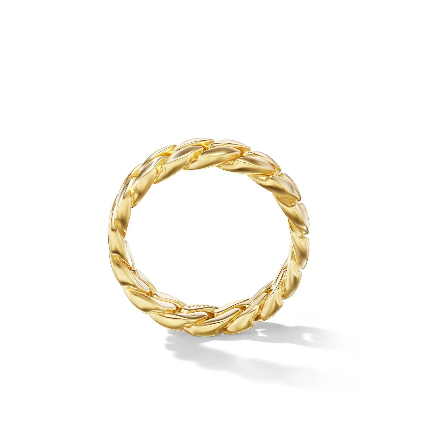 Curb Chain Band Ring in 18K Yellow Gold, 6mm - Image 2