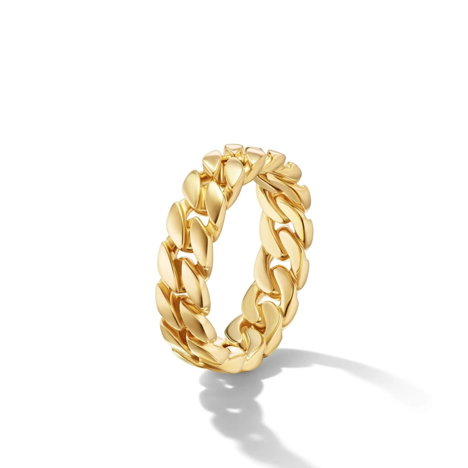Curb Chain Band Ring in 18K Yellow Gold, 6mm - Image 3