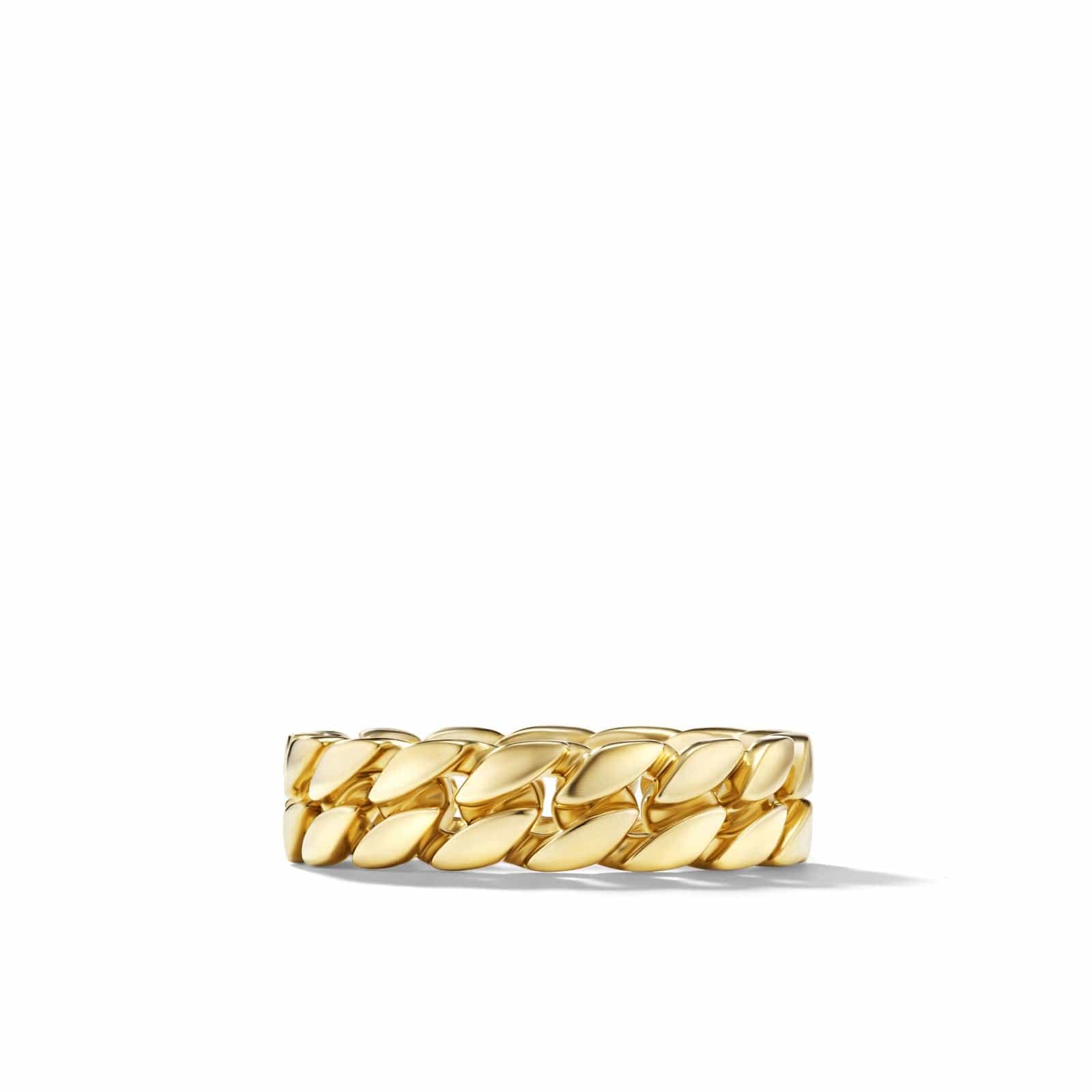 Curb Chain Band Ring in 18K Yellow Gold, 6mm - Image 4