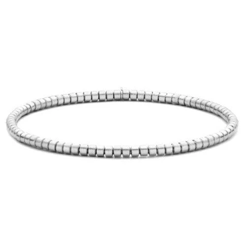Hulchi Belluni 18K White Gold Bead Stretch Bracelet