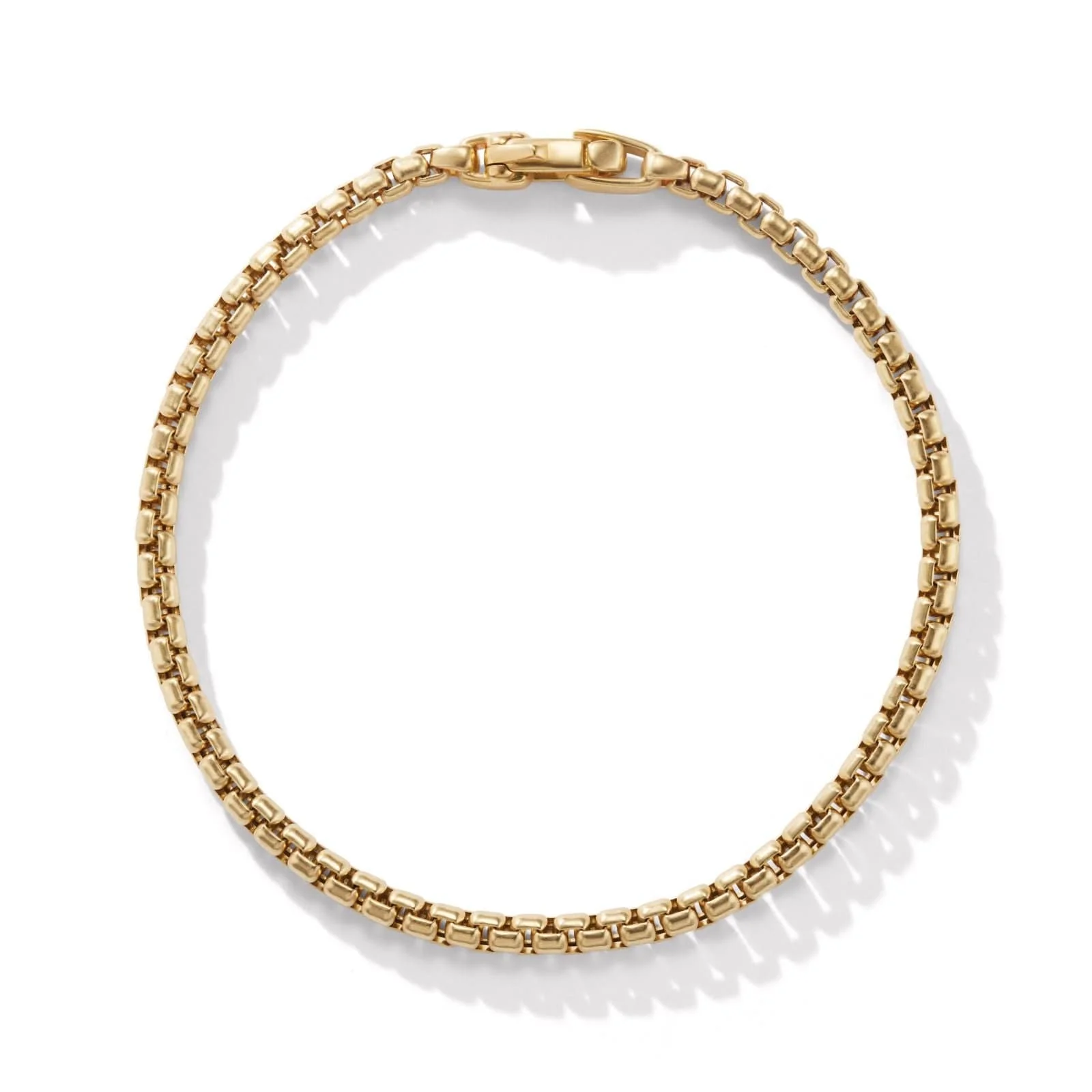 Box Chain Bracelet in 18K Yellow Gold, 3.4mm - Image 2
