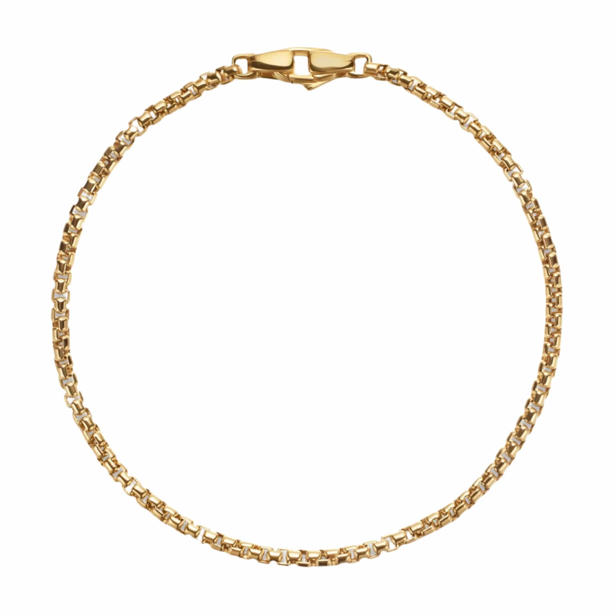 Box Chain Bracelet 18K Yellow Gold, 2.7mm - Image 2