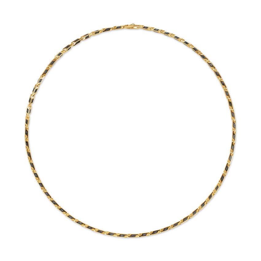Streamline® Faceted Chain Necklace 18K Yellow Gold with Forged Carbon, 4.3mm - Image 3