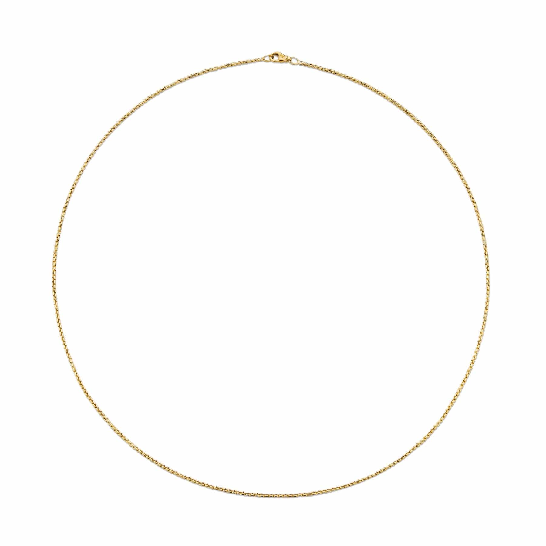Box Chain Necklace 18K Yellow Gold, 1.7mm - Image 2