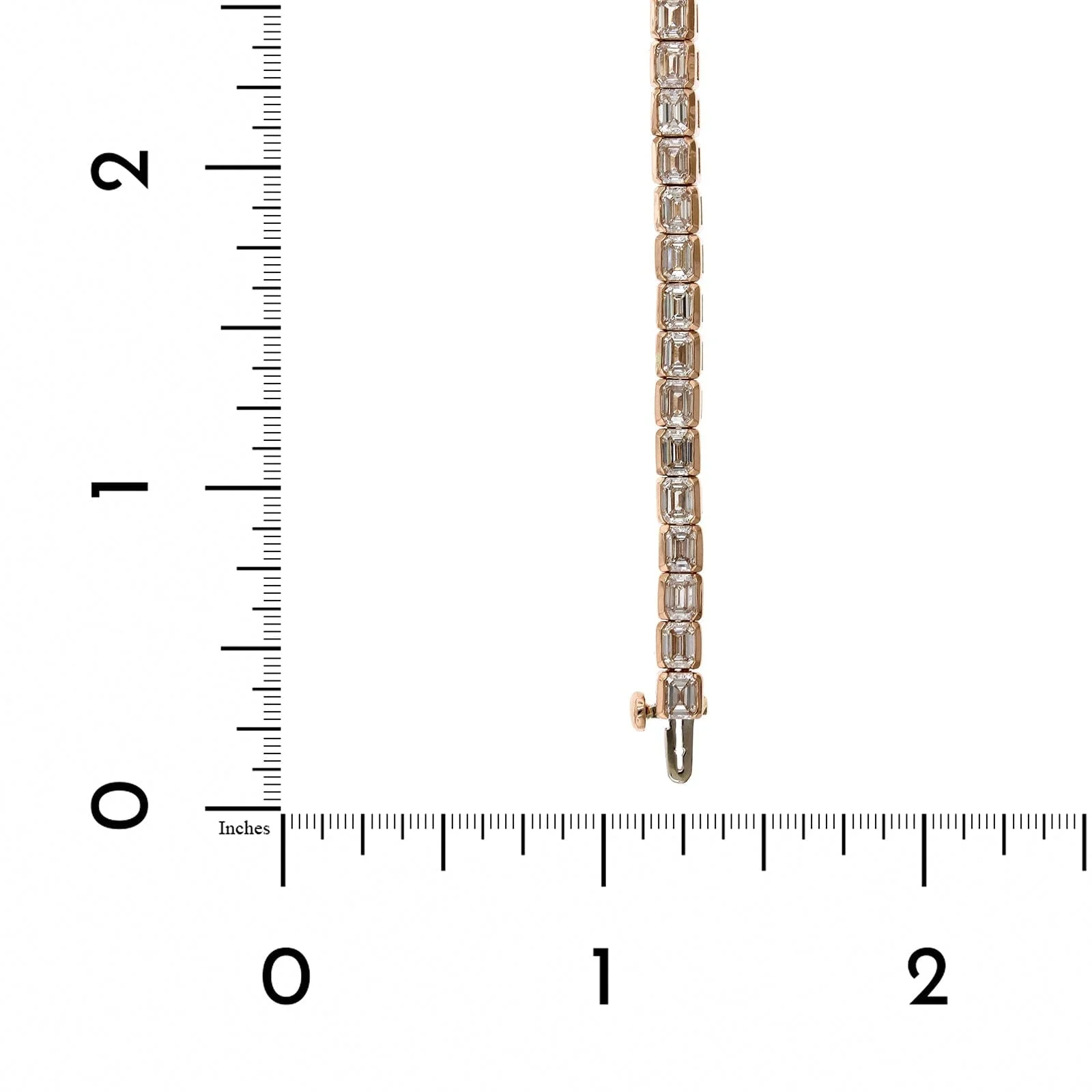 18K Rose Gold Emerald Cut Tennis Bracelet - Image 3