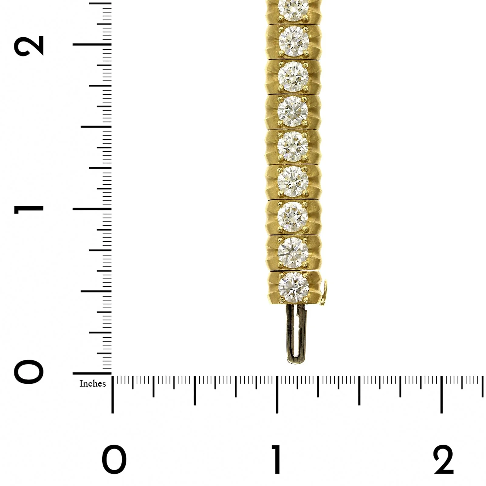 18K Yellow Gold Prong Set Diamond Bracelet - Image 3