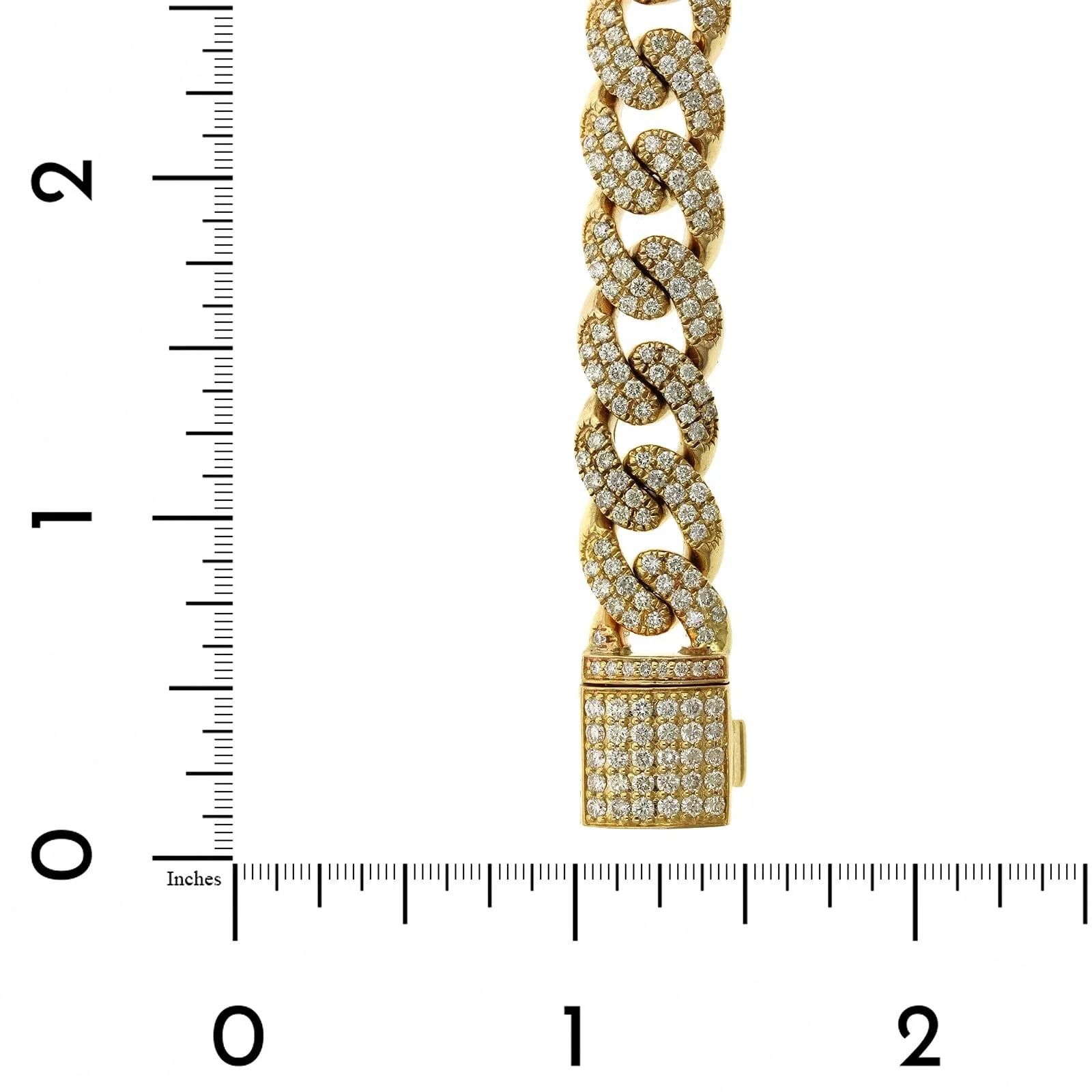 14K Yellow Gold Curb Diamond Bracelet - Image 3