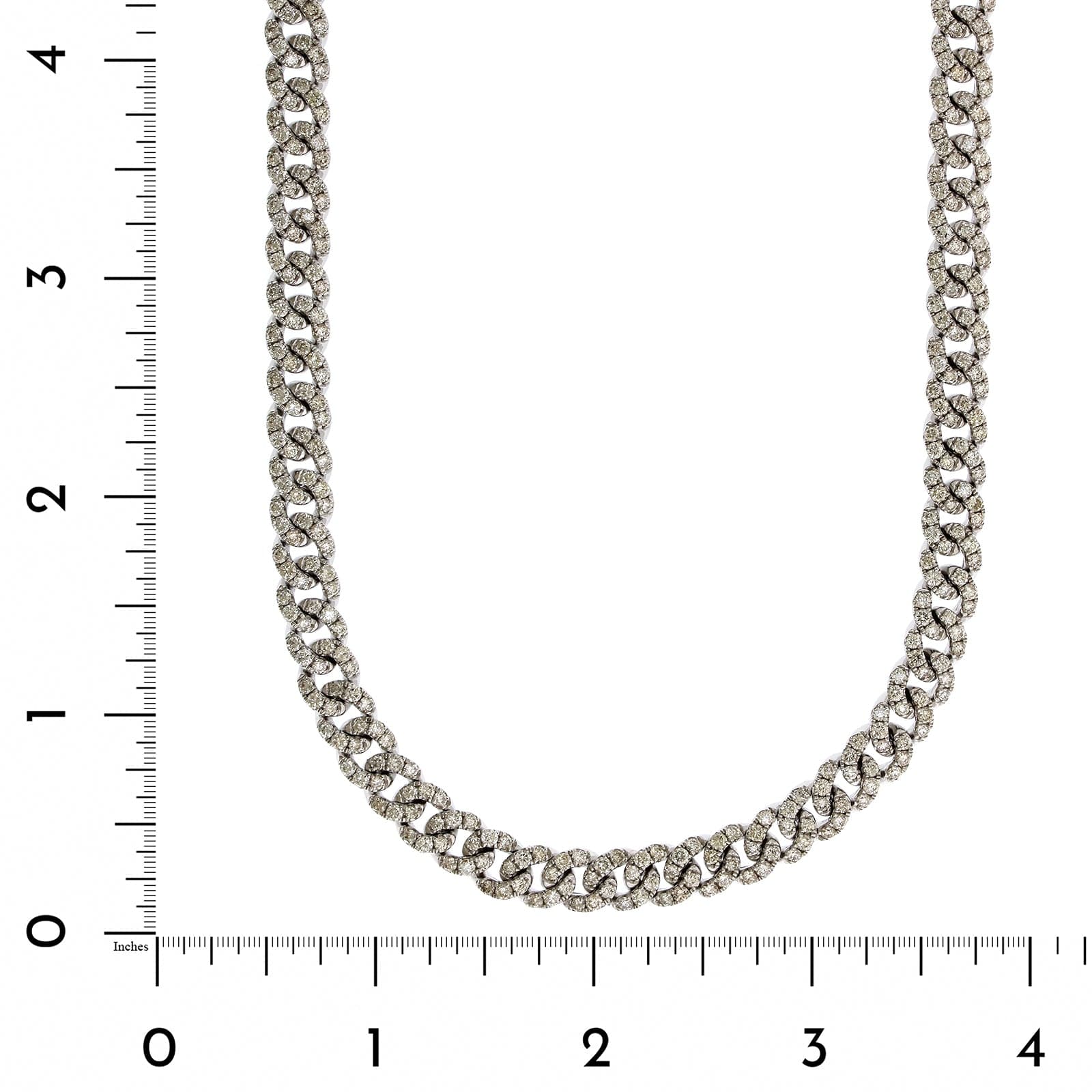 14K White Gold Pavé Diamond Cuban Chain - Image 3