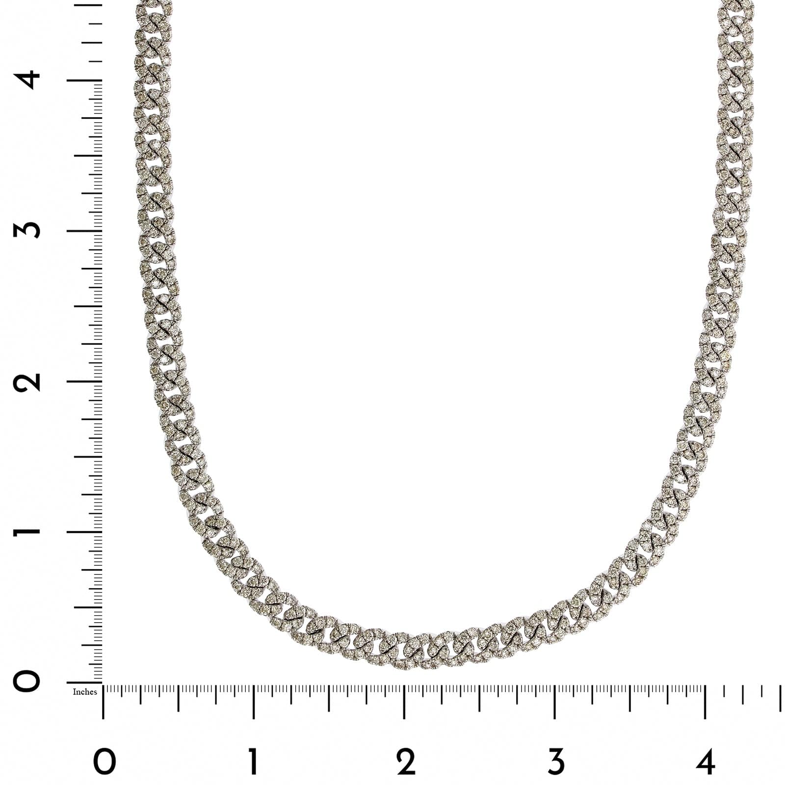 14K White Gold Pave Diamond Cuban Chain - Image 3