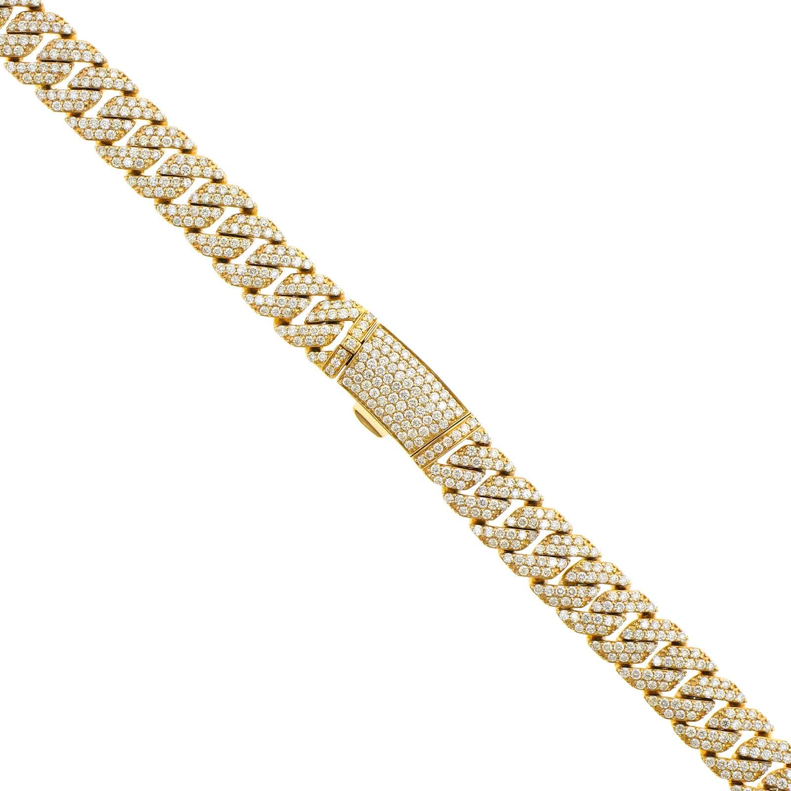 14K Yellow Gold Pavé Diamond Cuban Link Necklace - Image 2