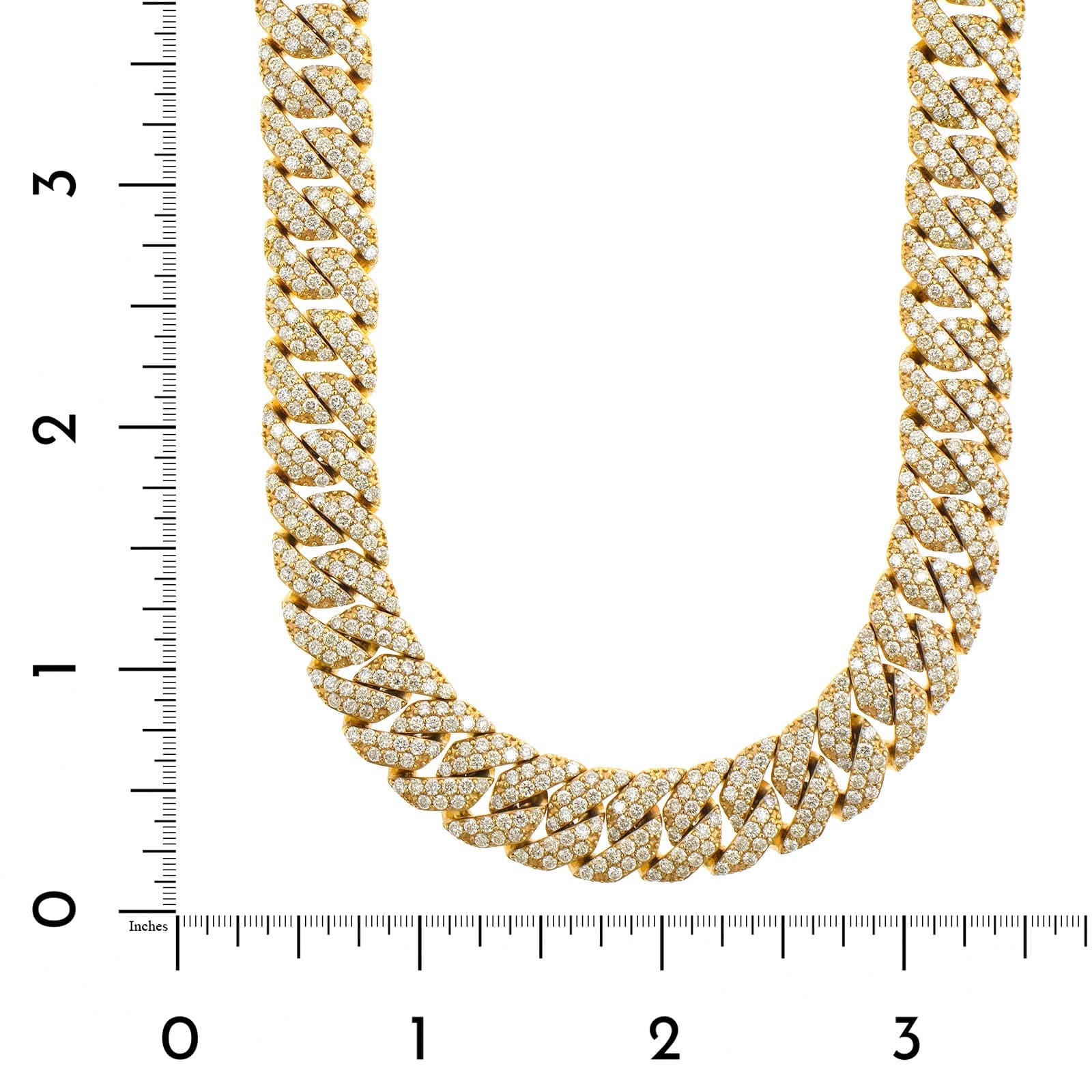 14K Yellow Gold Pavé Diamond Cuban Link Necklace - Image 3