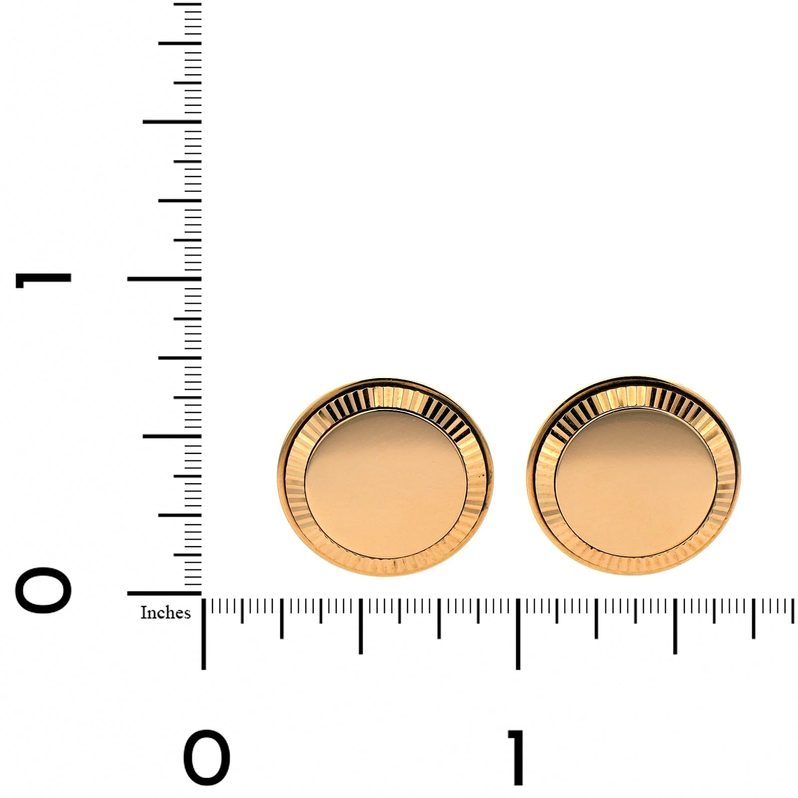 18K Yellow Gold Fluted "Diplomat" Cufflinks - Image 2