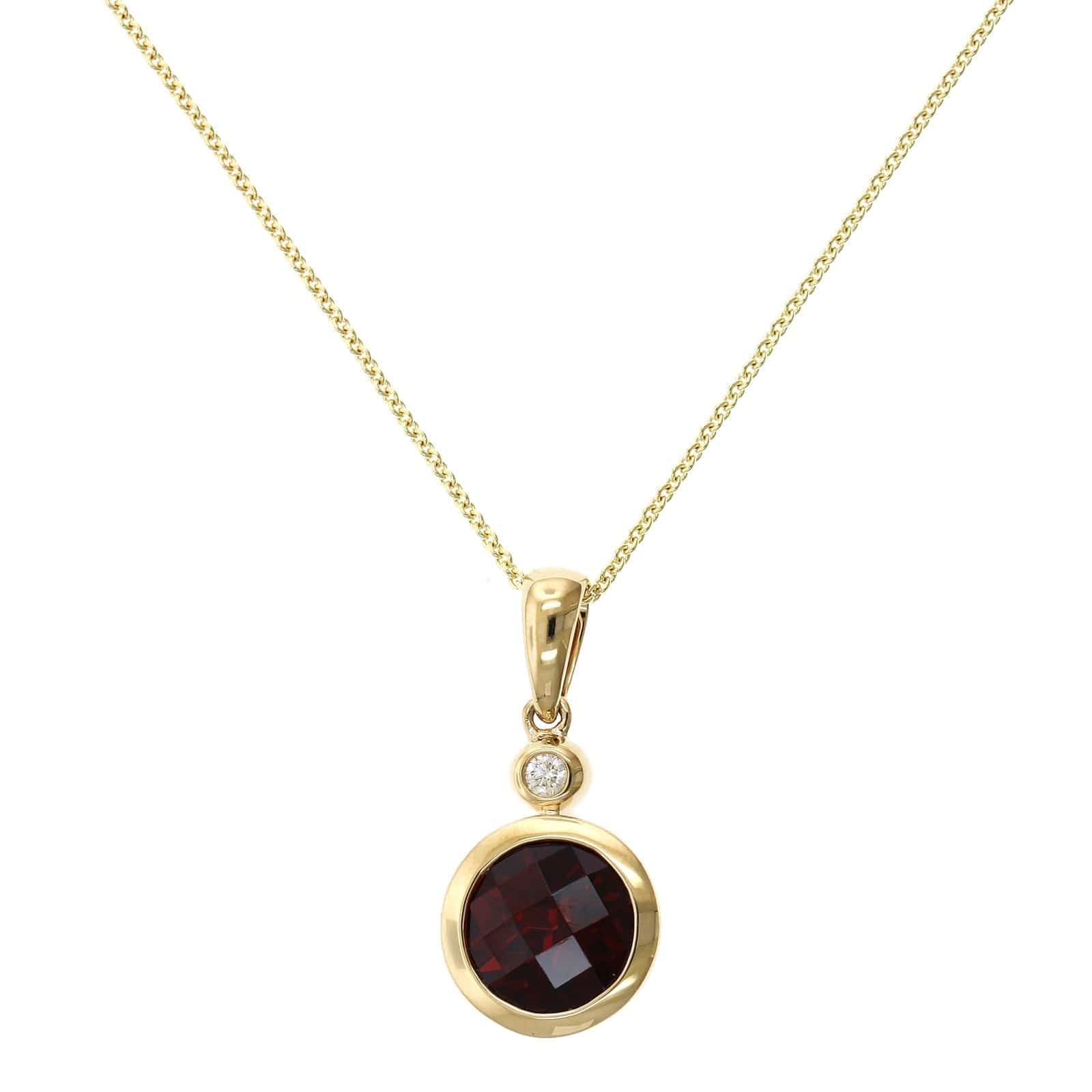 14K Yellow Gold Garnet Pendant