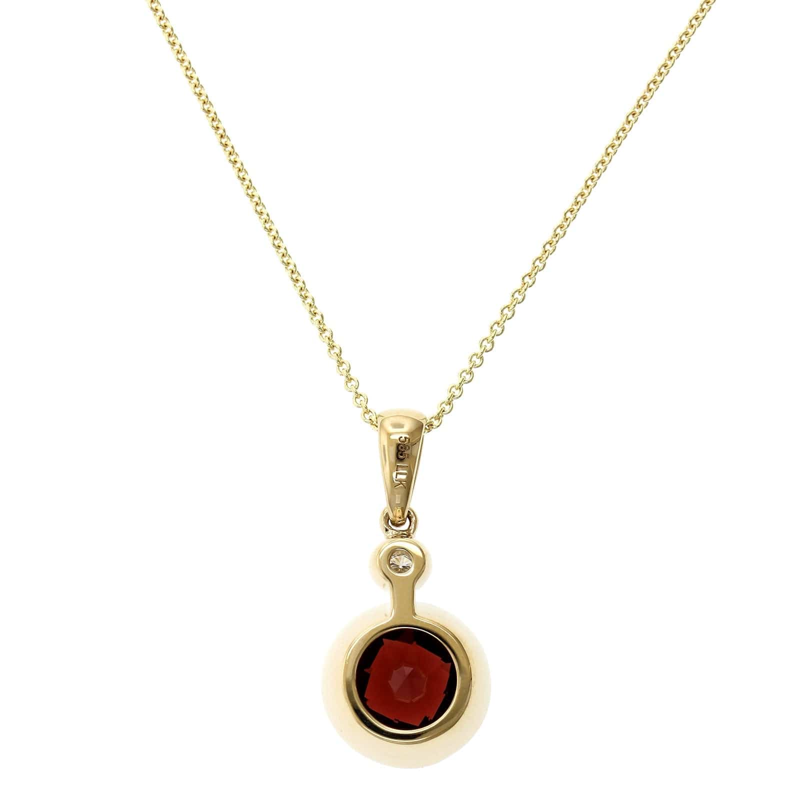 14K Yellow Gold Garnet Pendant - Image 2