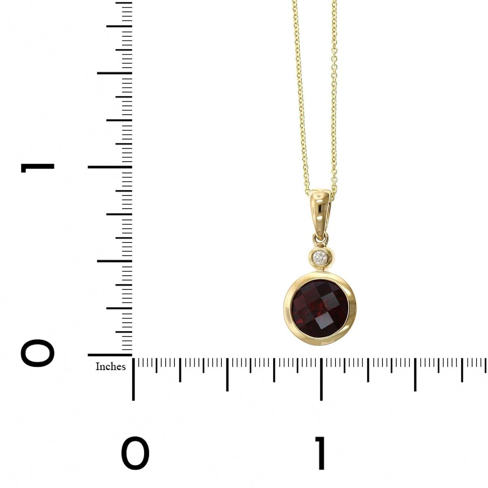 14K Yellow Gold Garnet Pendant - Image 4