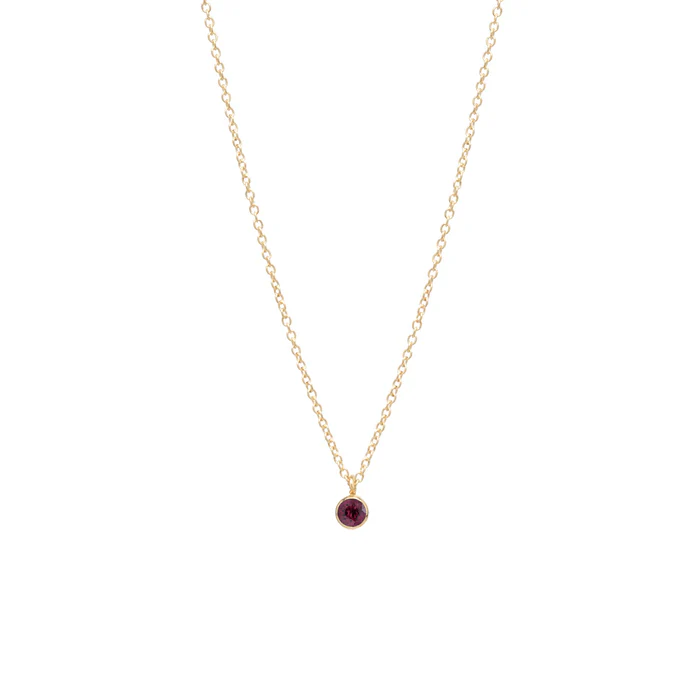 Zoe Chicco 14K Yellow Gold Bezel Set Garnet Pendant