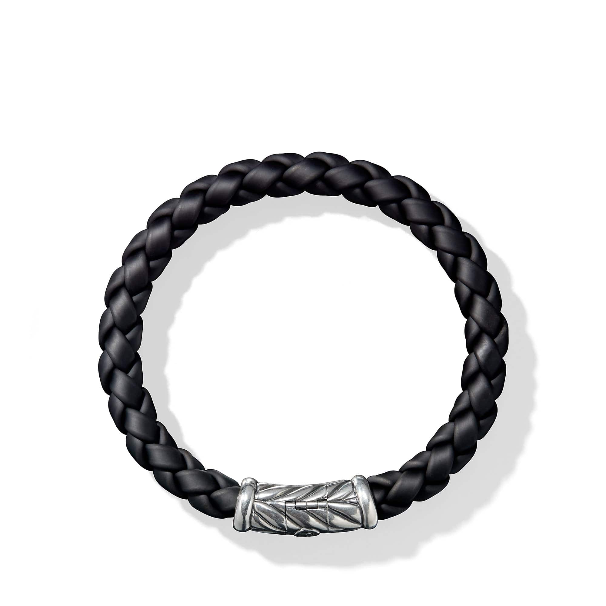 Chevron Rubber Weave Bracelet in Black - Image 2