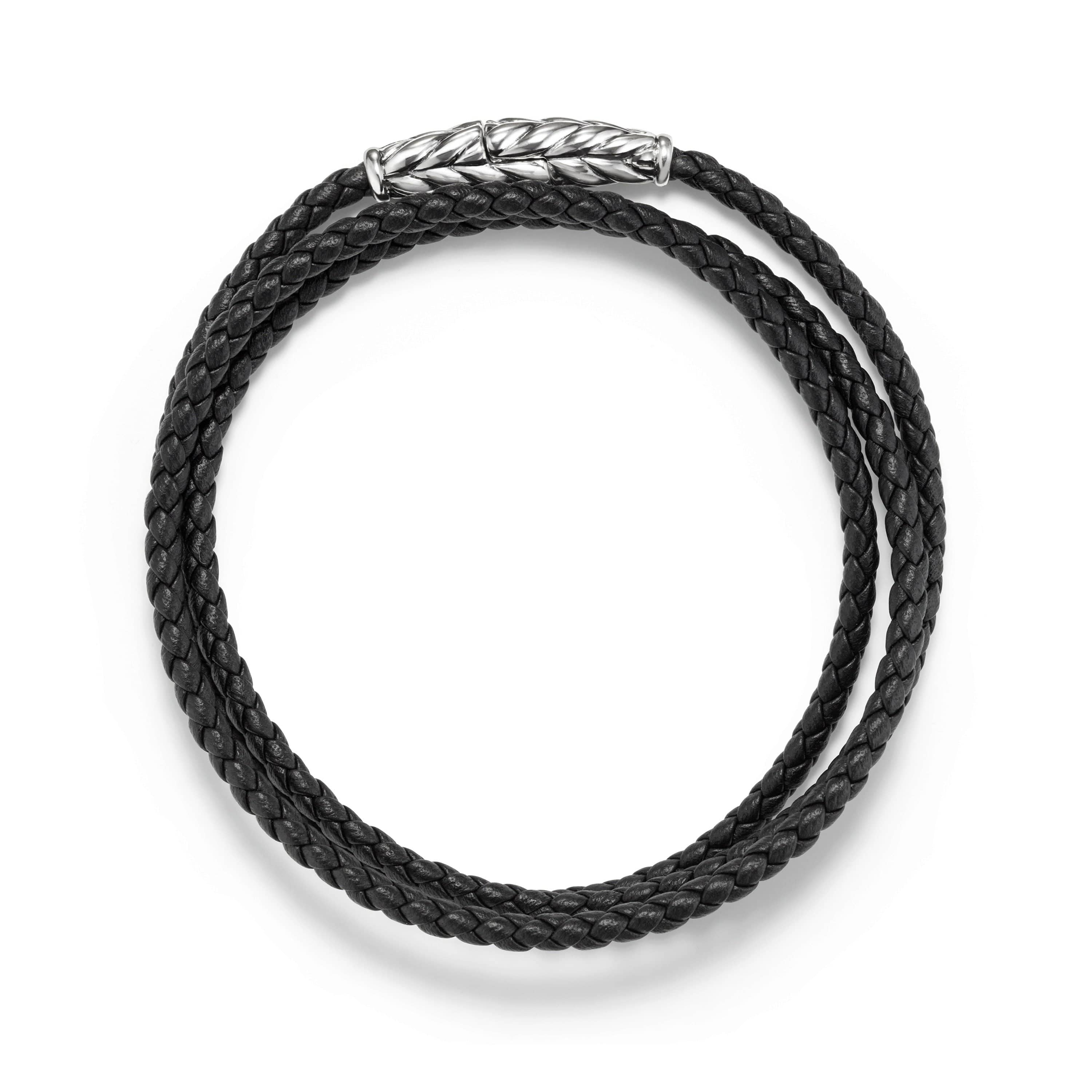 Chevron Triple-Wrap Bracelet in Black - Image 2
