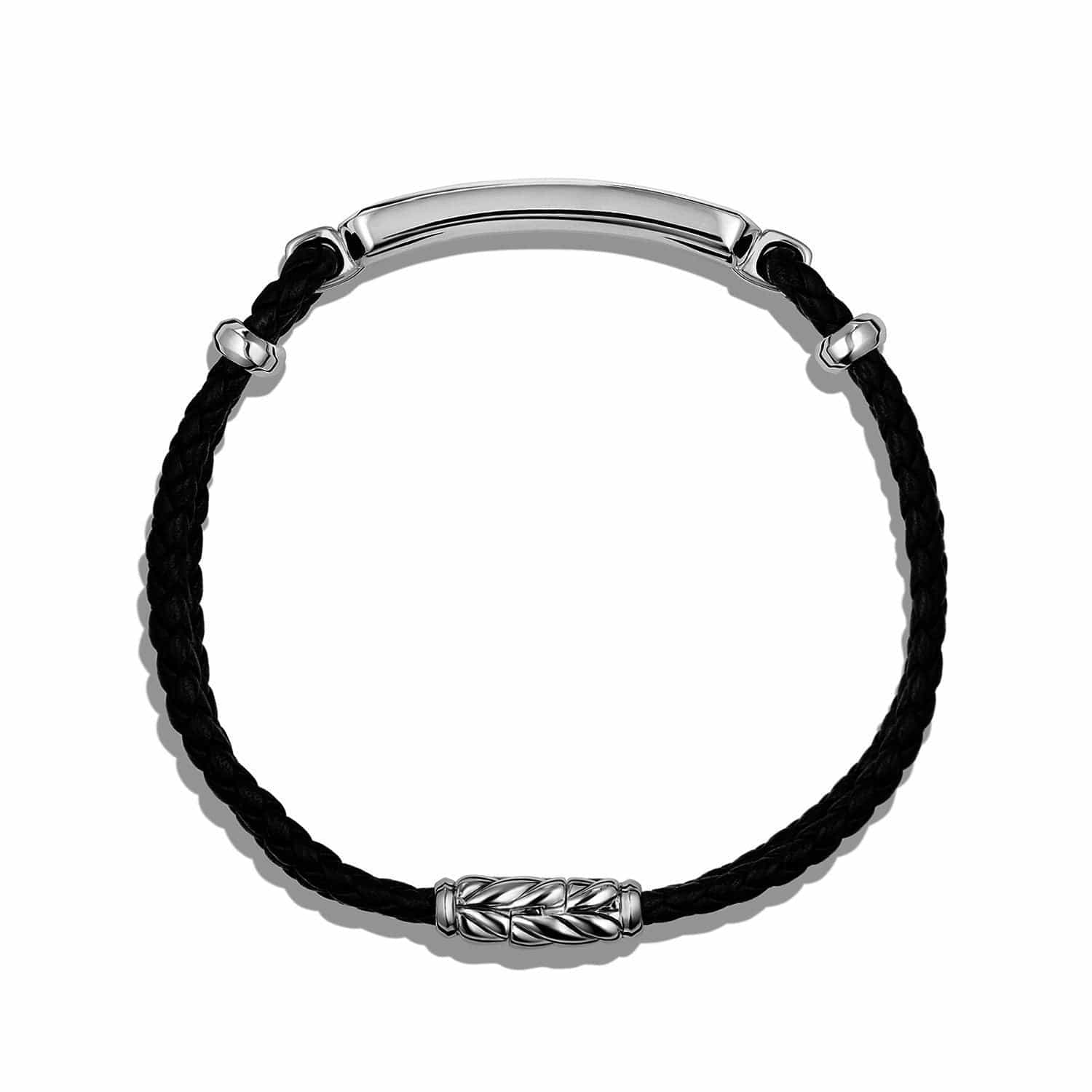 Station Black Leather Bracelet with Black Onyx - Image 2