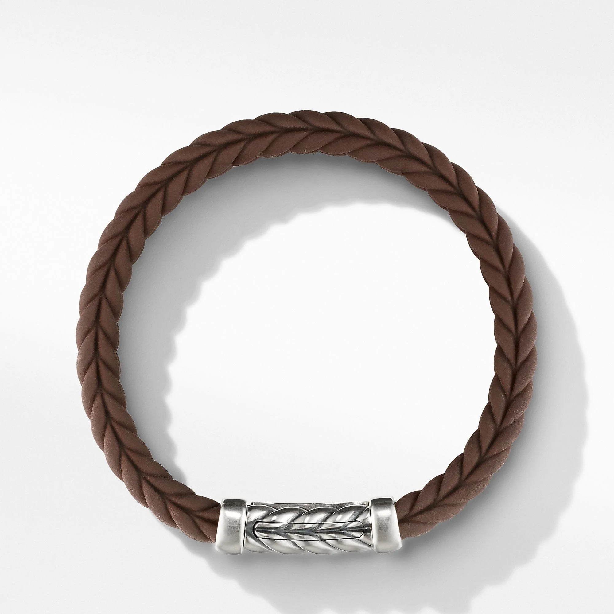 Chevron Brown Rubber Link Bracelet - Image 2