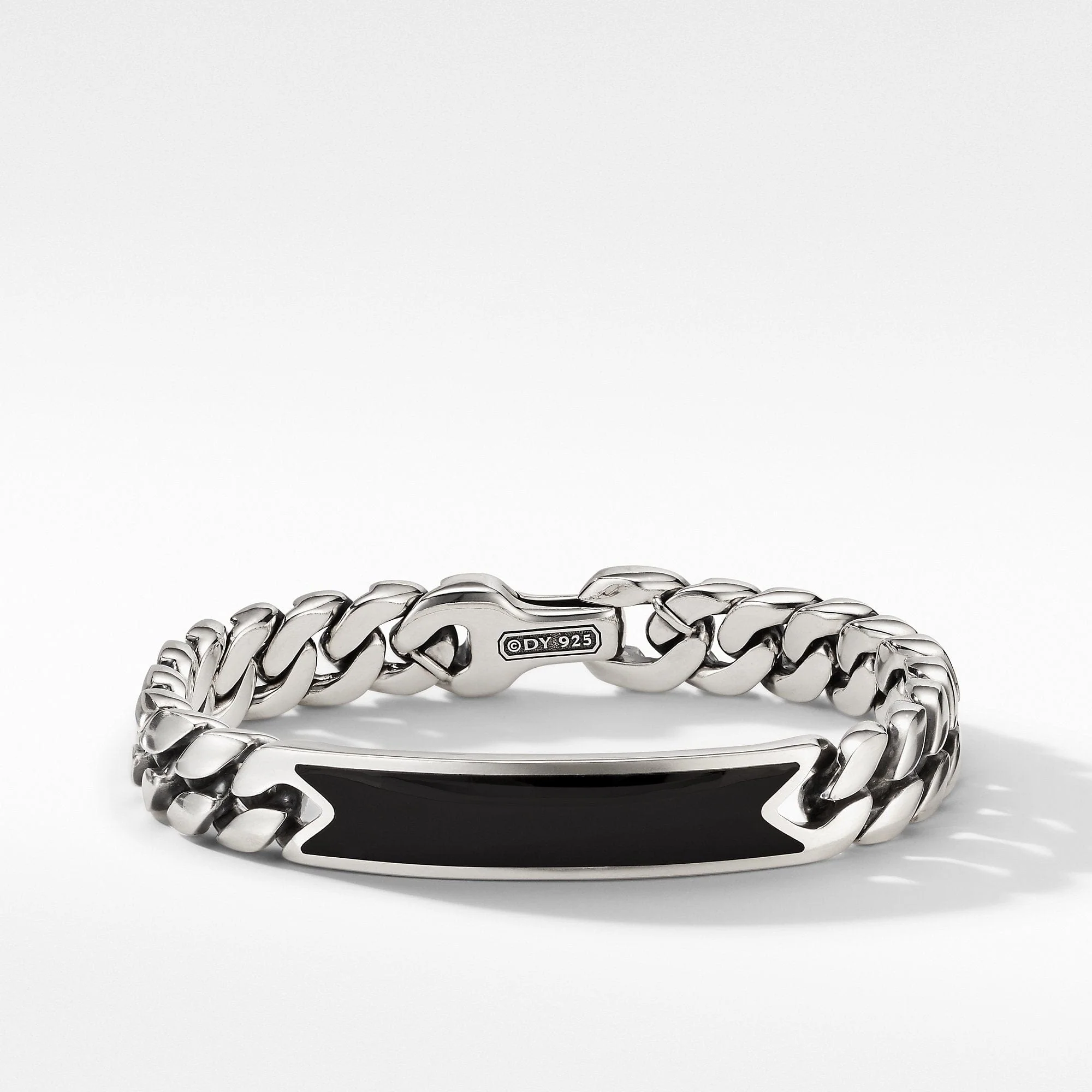 Curb Chain ID Bracelet with Black Onyx