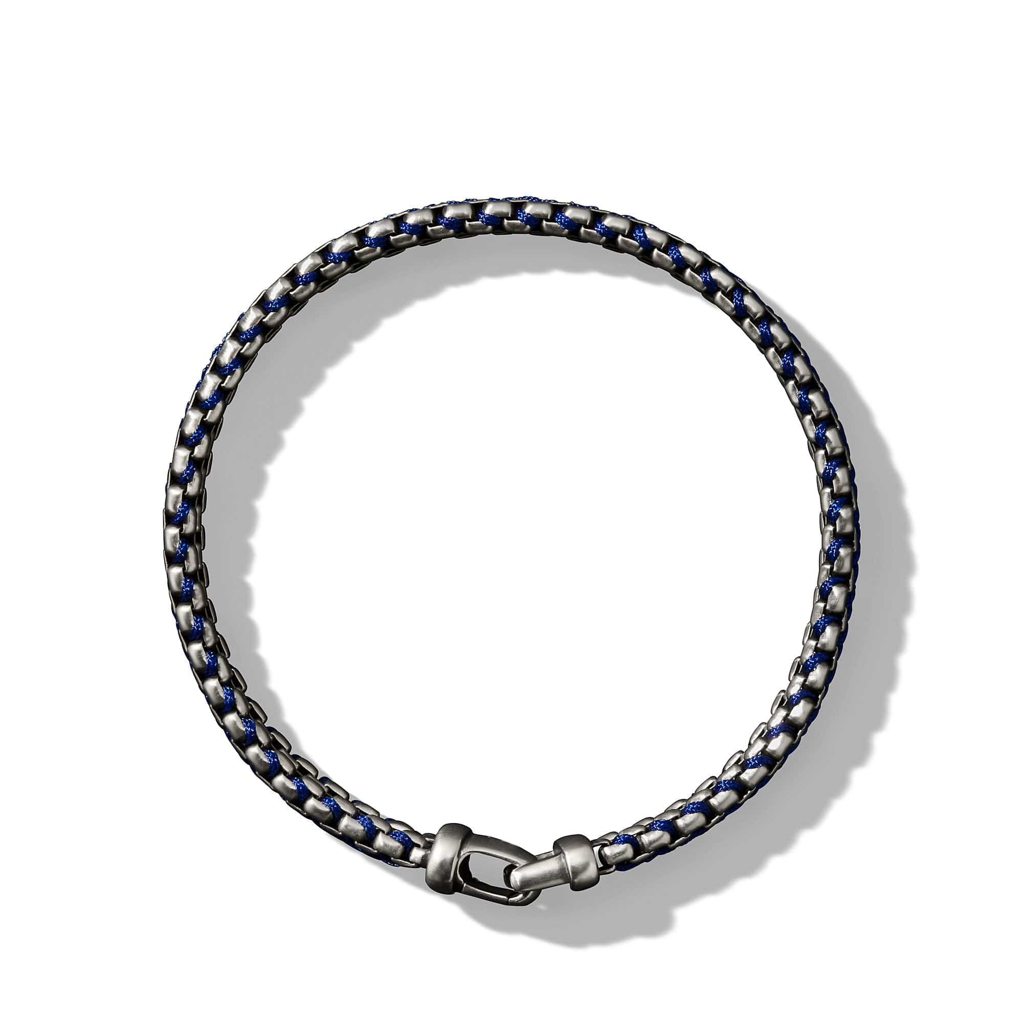 Woven Box Chain Bracelet in Blue - Image 2