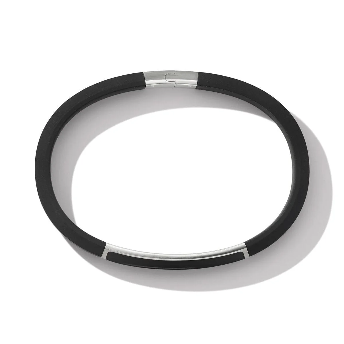 Streamline® ID Black Rubber Bracelet with Black Onyx - Image 2