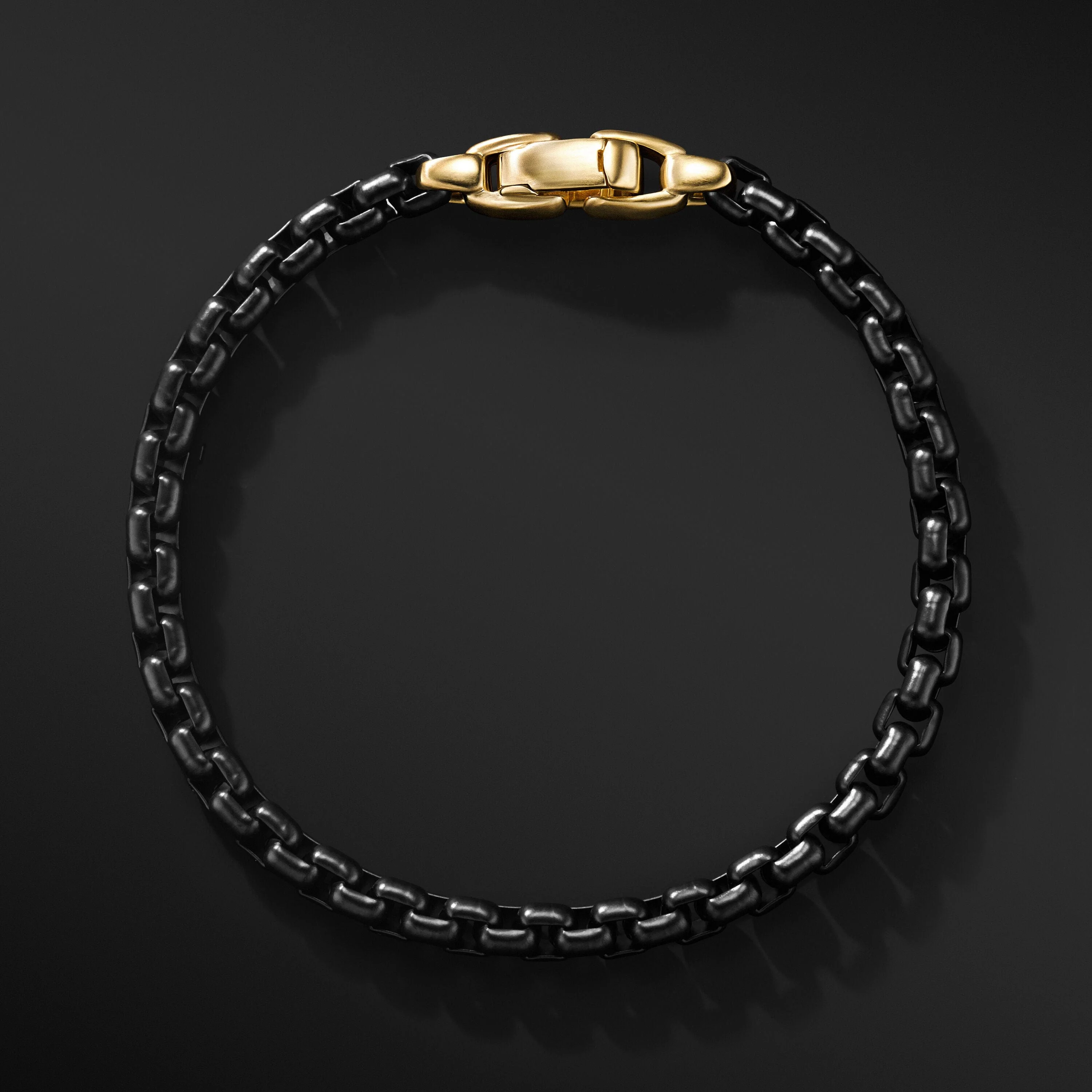 Box Chain Bracelet In Stainless Steel And 14K Yellow Gold - Image 2