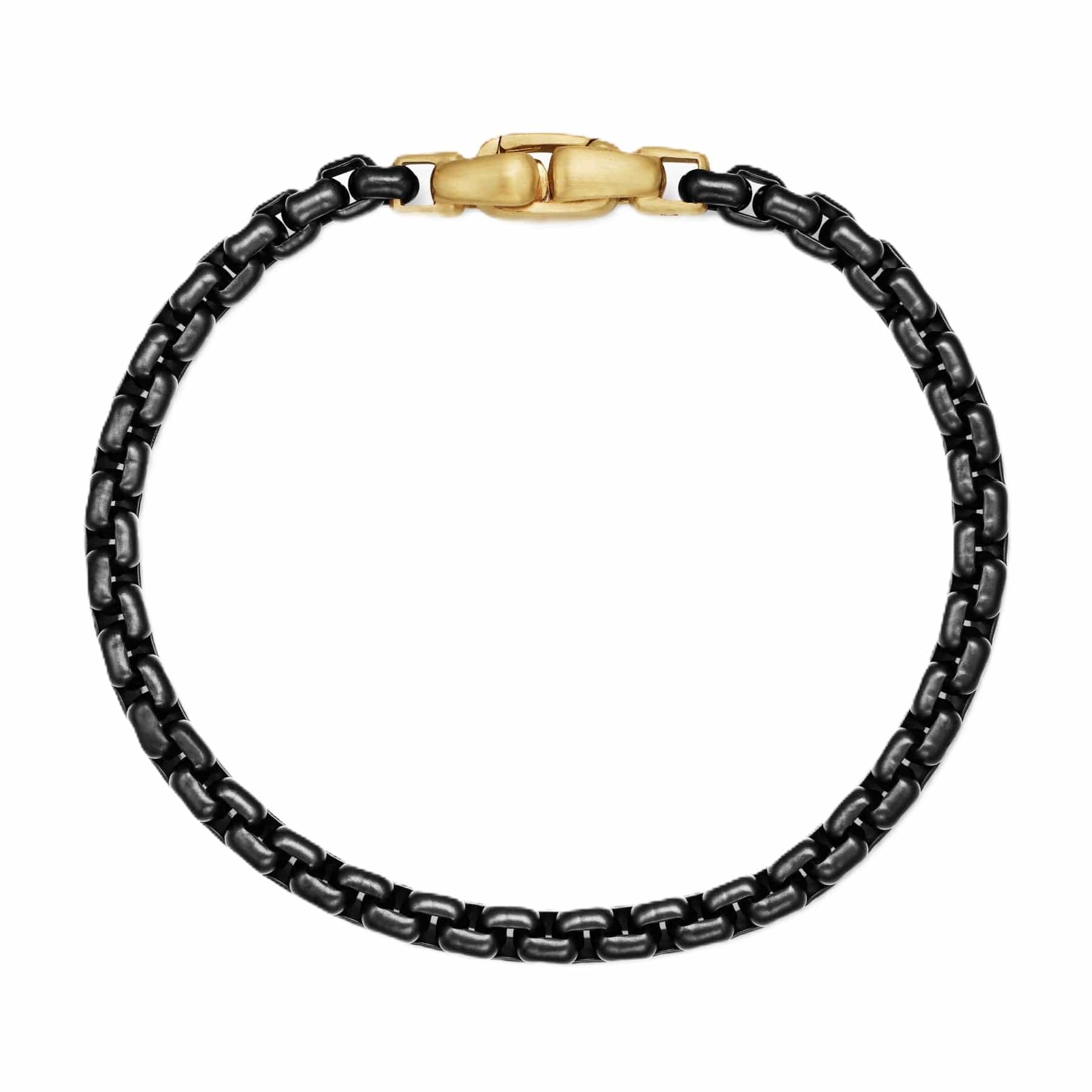 Box Chain Bracelet In Stainless Steel And 14K Yellow Gold - Image 2