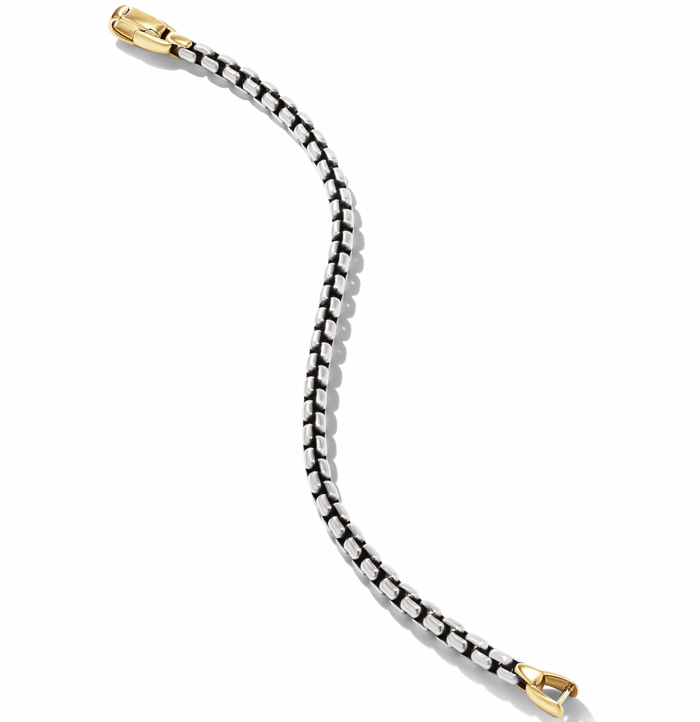 Box Chain Bracelet in Sterling Silver with 14K Yellow Gold - Image 2