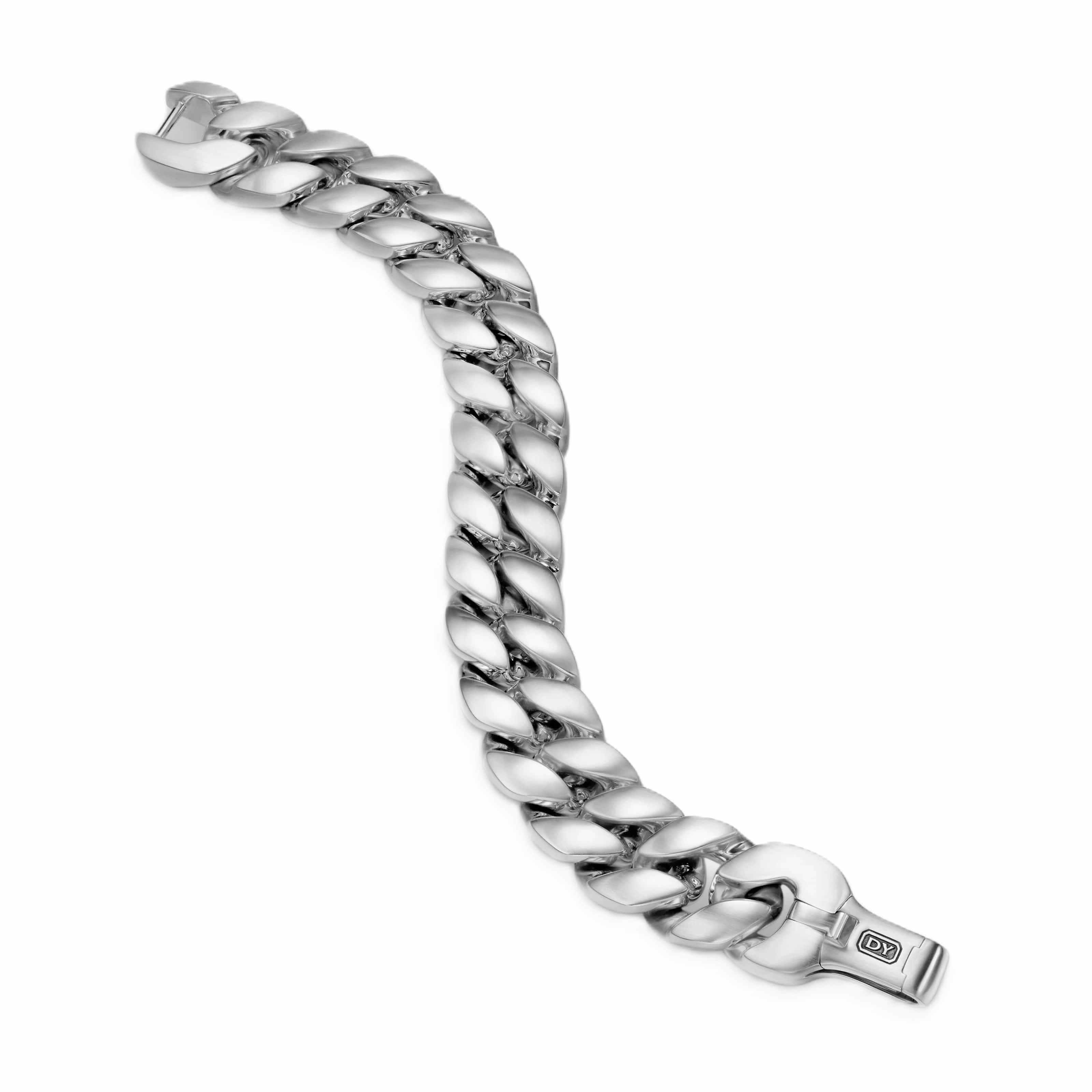 Curb Chain Bracelet Sterling Silver, 18mm - Image 3