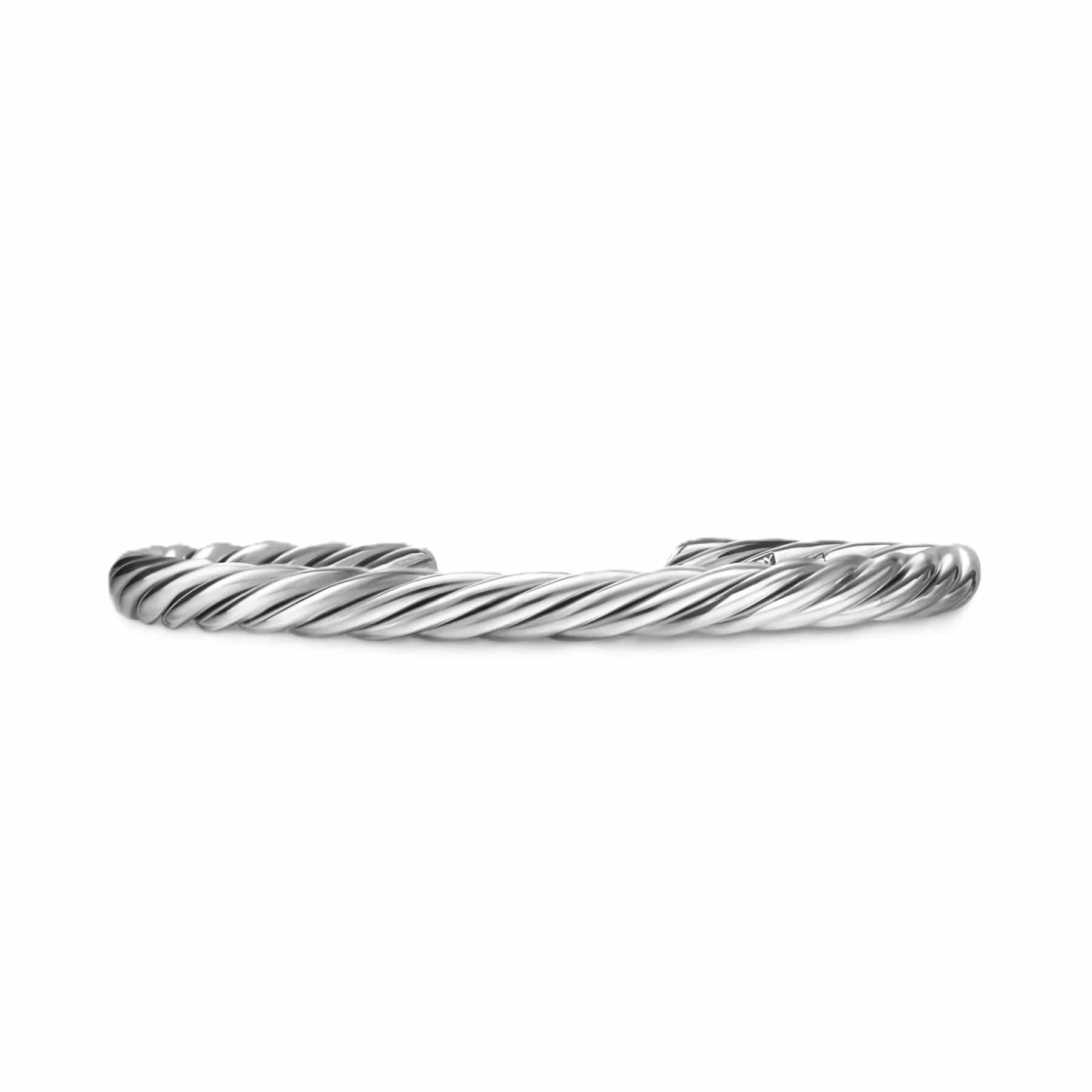 Cable Cuff Bracelet Sterling Silver, 6mm