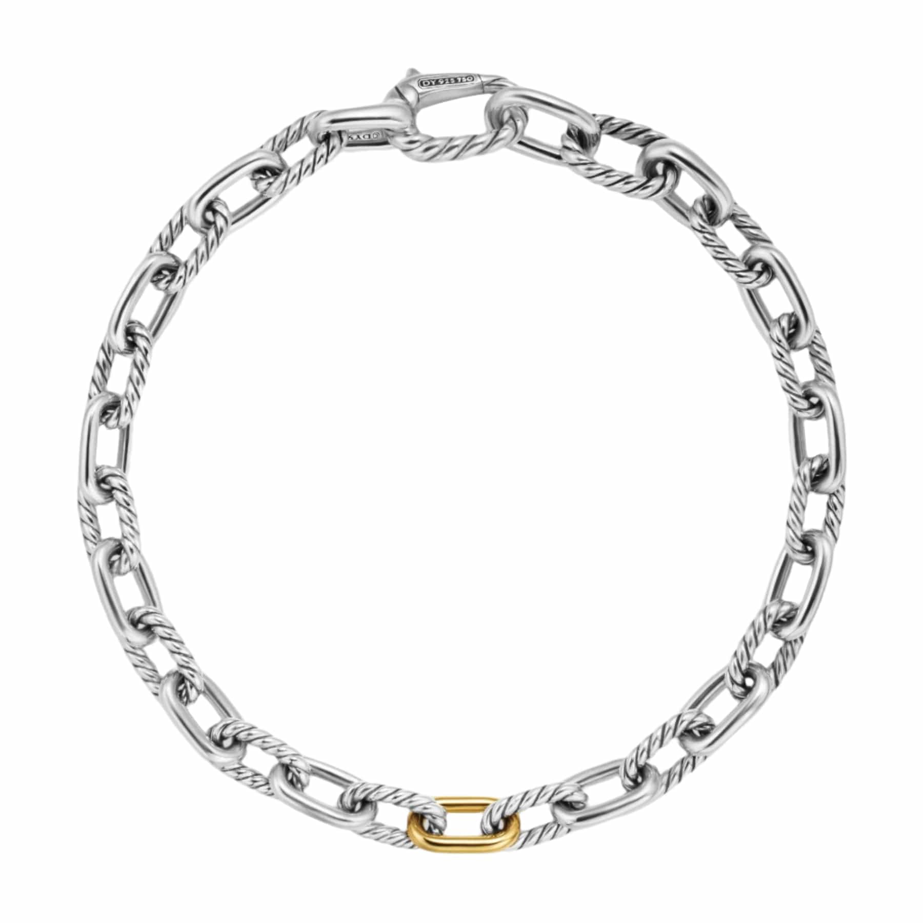 DY Madison® Chain Bracelet Sterling Silver with 18K Yellow Gold, 6mm - Image 3