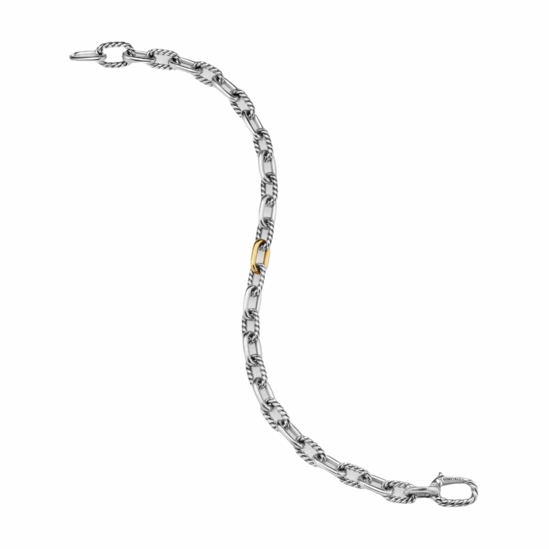 DY Madison® Chain Bracelet Sterling Silver with 18K Yellow Gold, 6mm - Image 4
