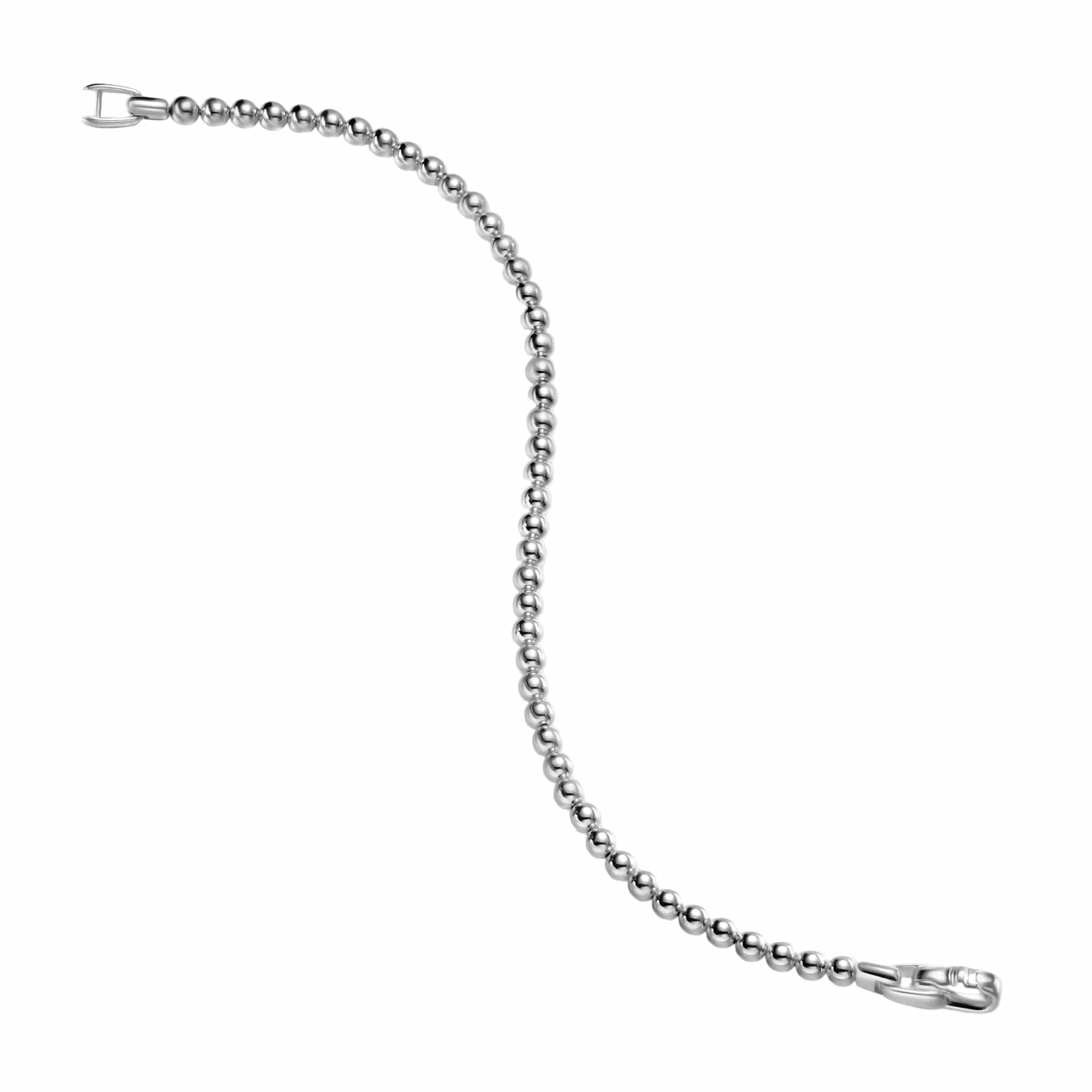 Spiritual Beads Metal Bead Bracelet Sterling Silver, 4mm - Image 4