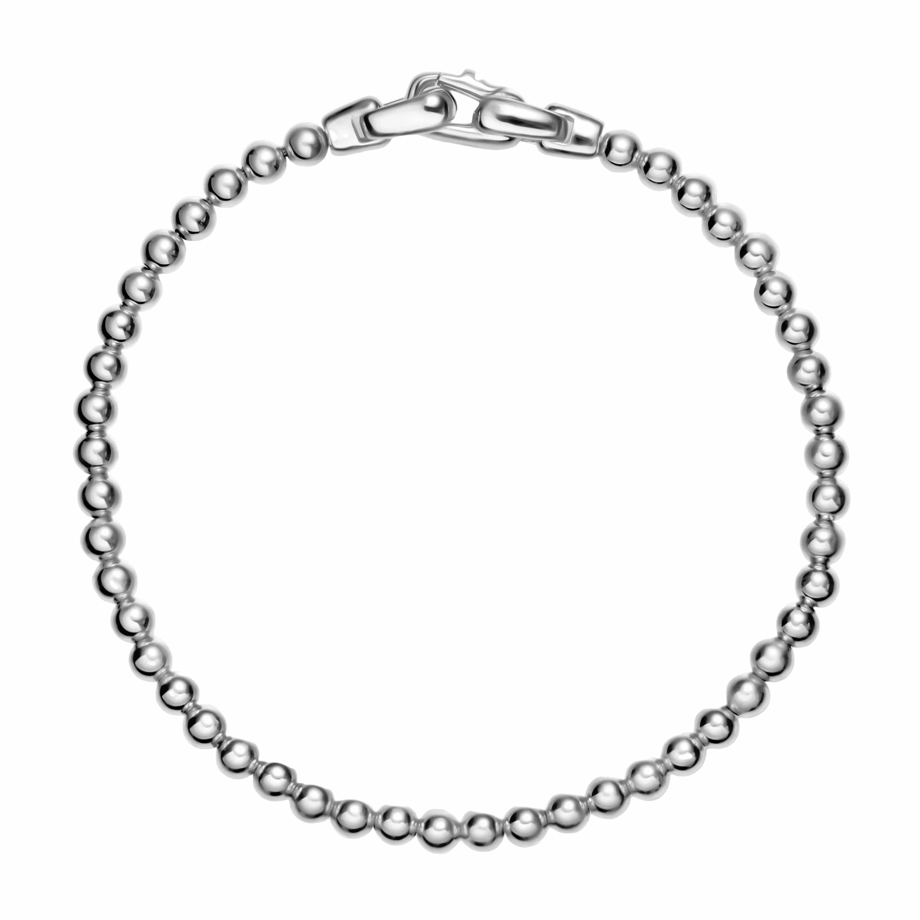Spiritual Beads Metal Bead Bracelet Sterling Silver, 4mm - Image 2