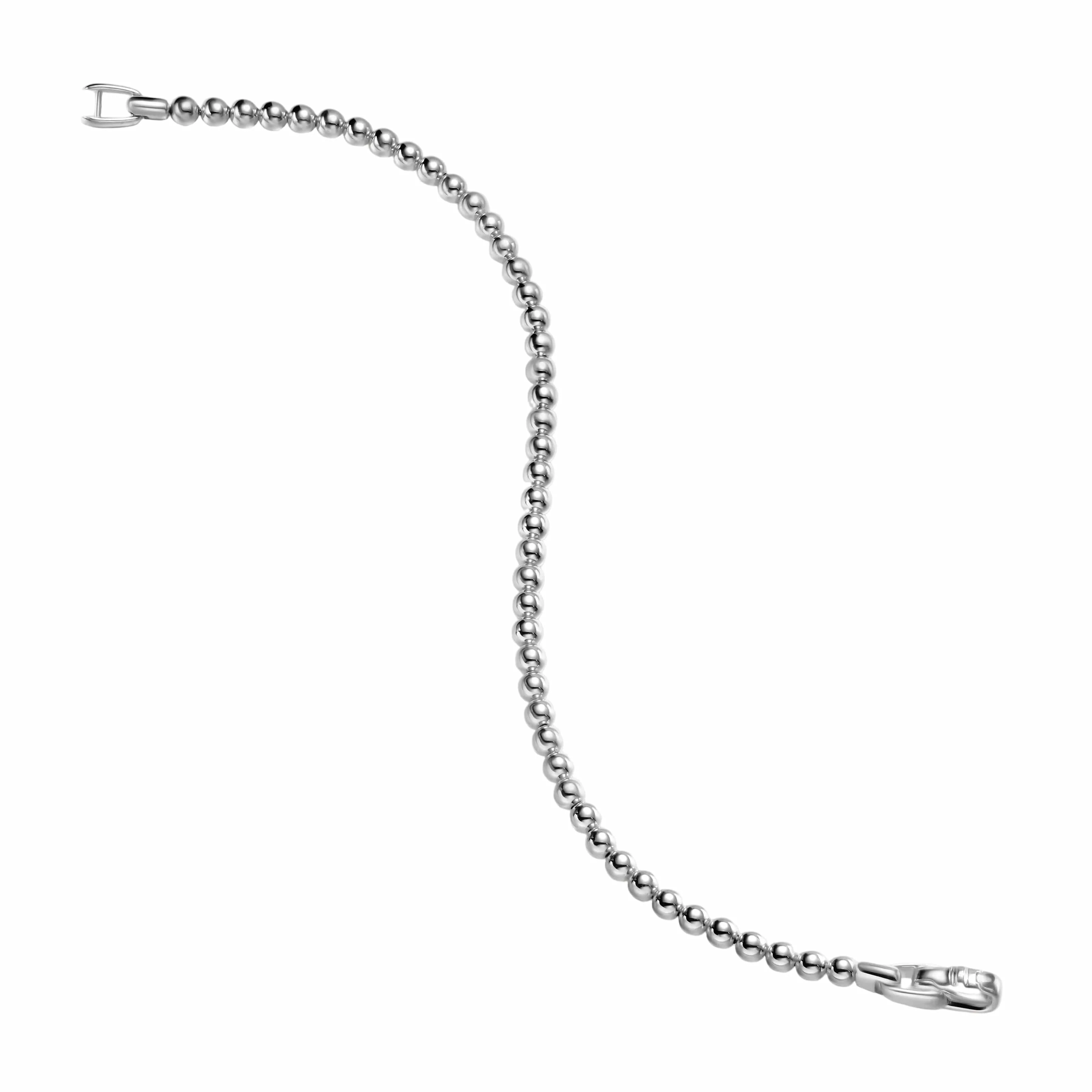 Spiritual Beads Metal Bead Bracelet Sterling Silver, 4mm - Image 4