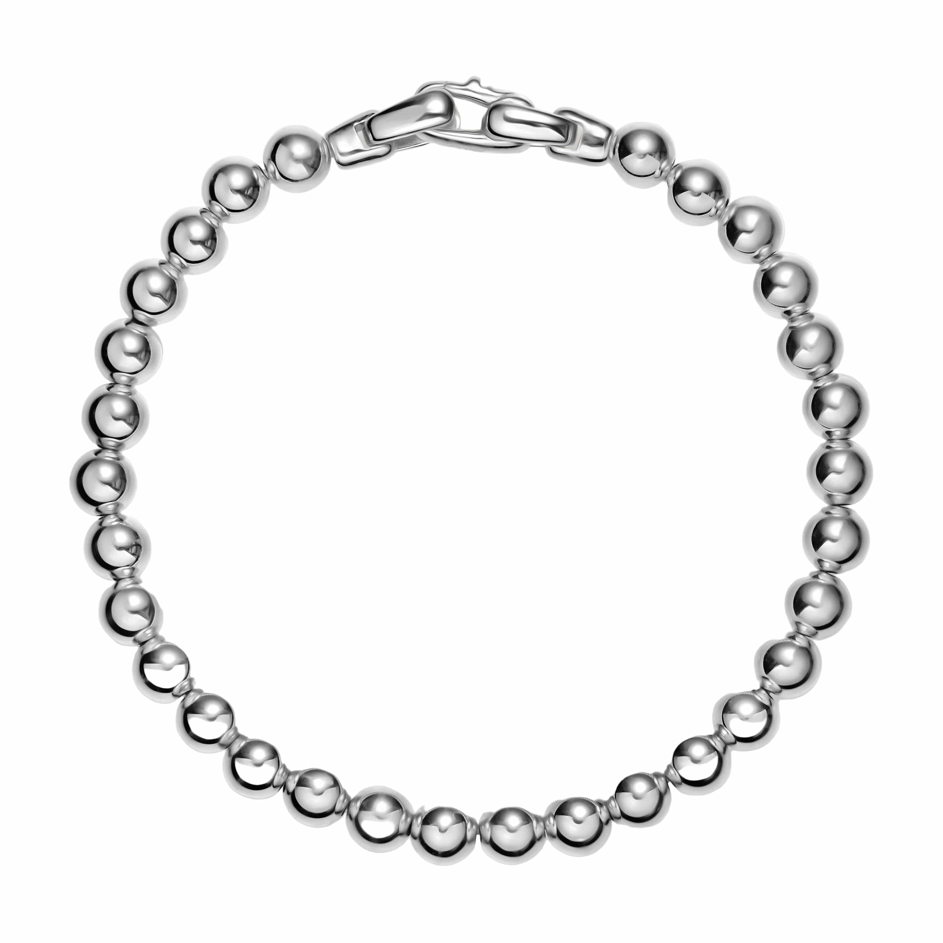 Spiritual Beads Metal Bead Bracelet Sterling Silver, 6mm - Image 2