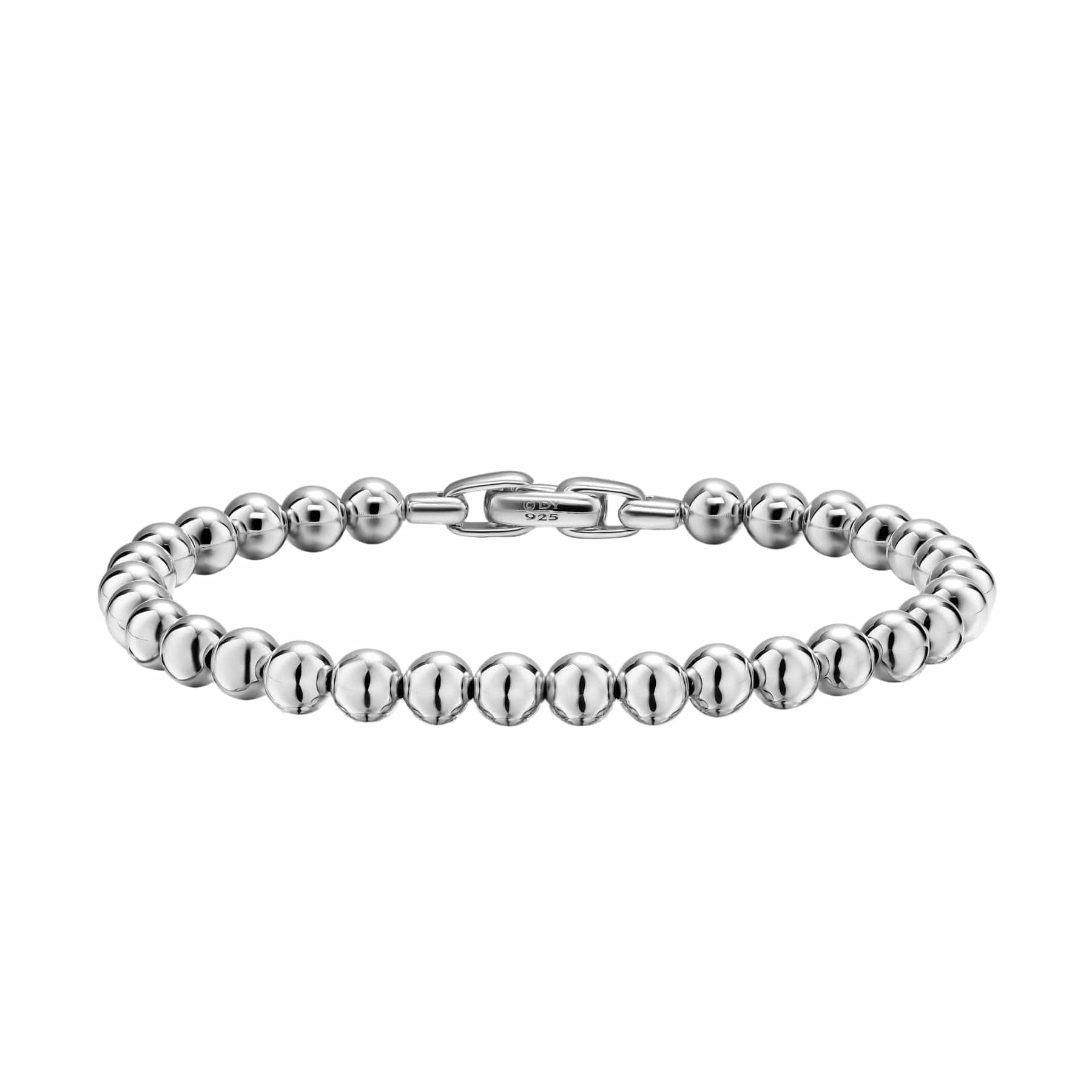 Spiritual Beads Metal Bead Bracelet Sterling Silver, 4mm