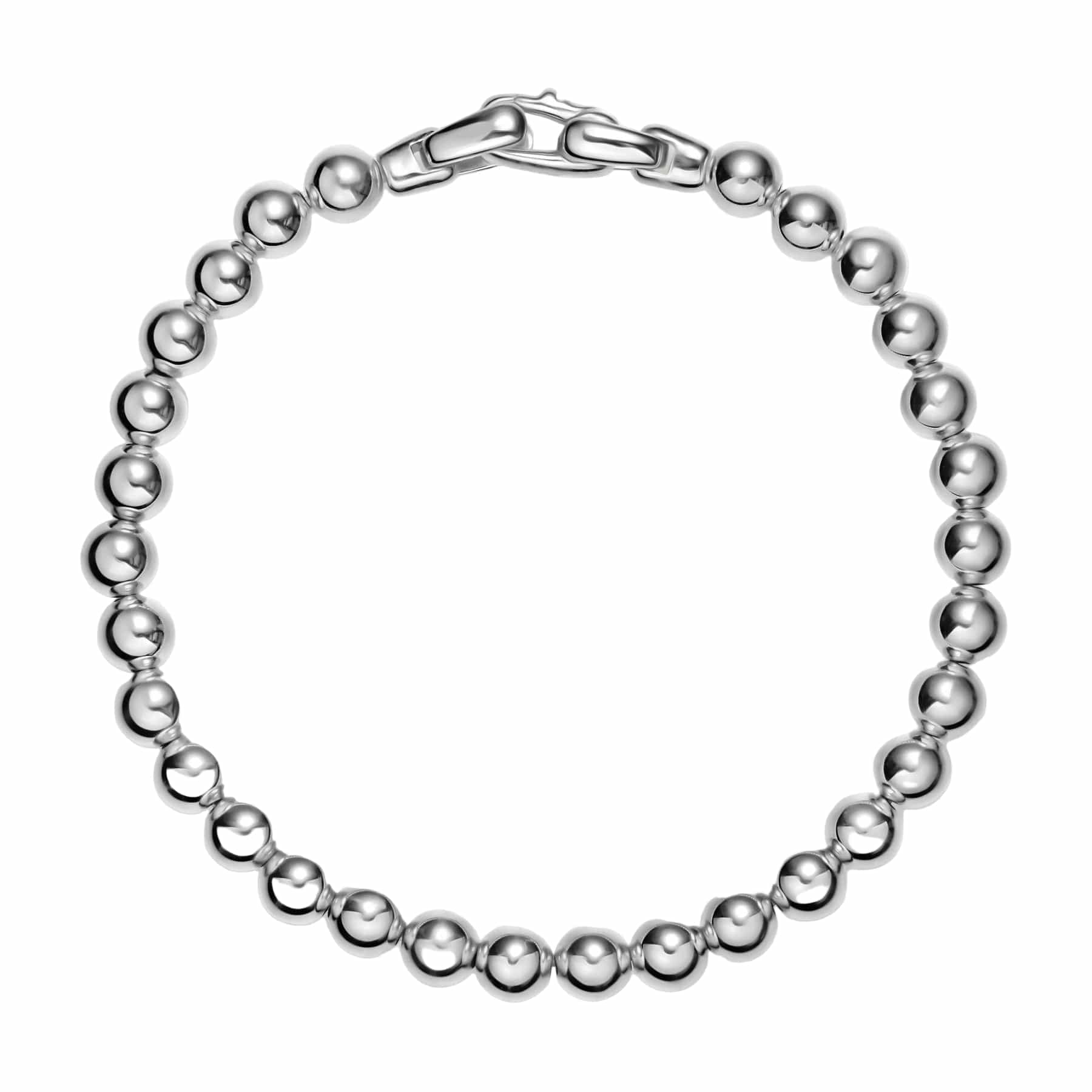 Spiritual Beads Metal Bead Bracelet Sterling Silver, 4mm - Image 2