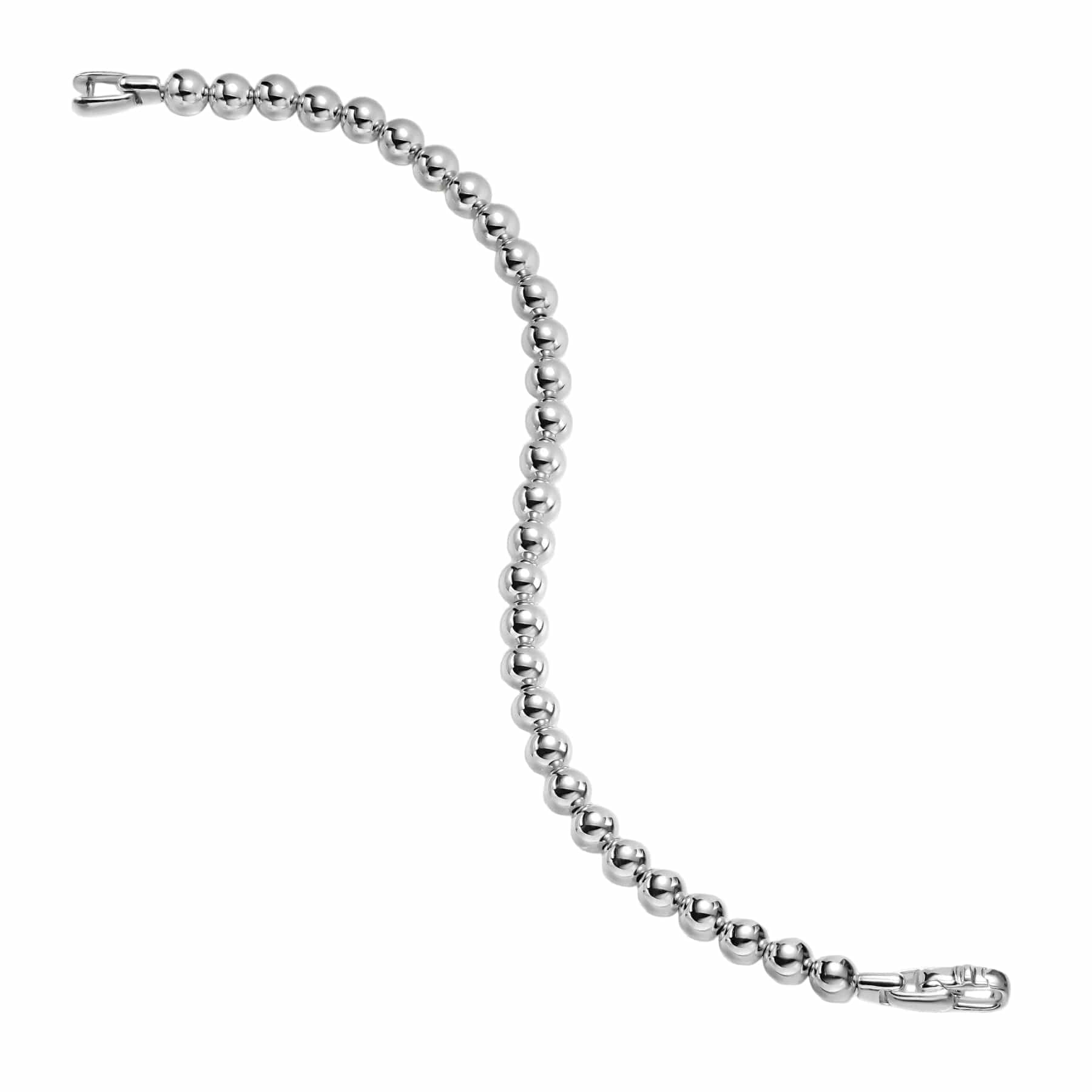 Spiritual Beads Metal Bead Bracelet Sterling Silver, 4mm - Image 4