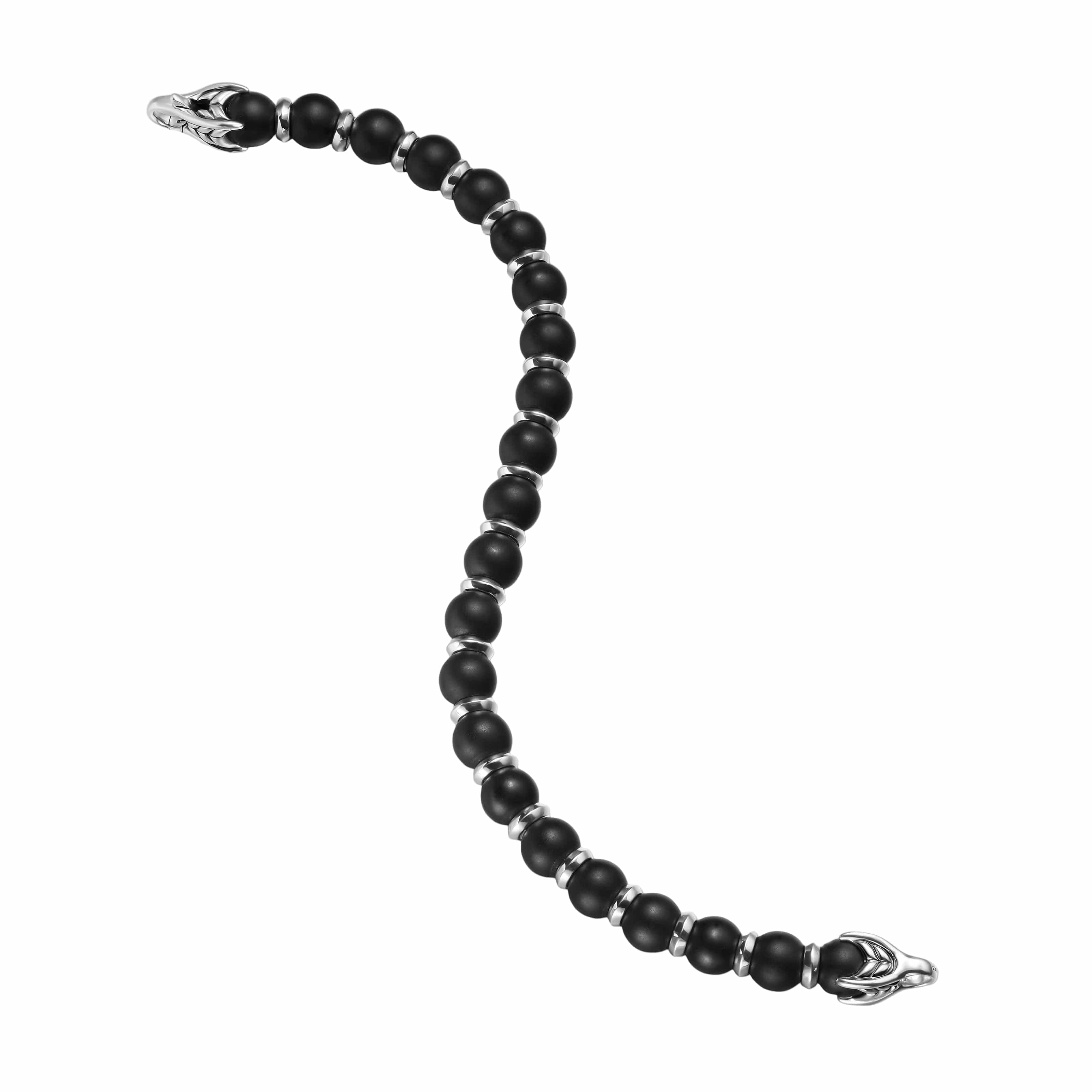 Spiritual Beads Bracelet Sterling Silver with Black Onyx, 8mm - Image 3