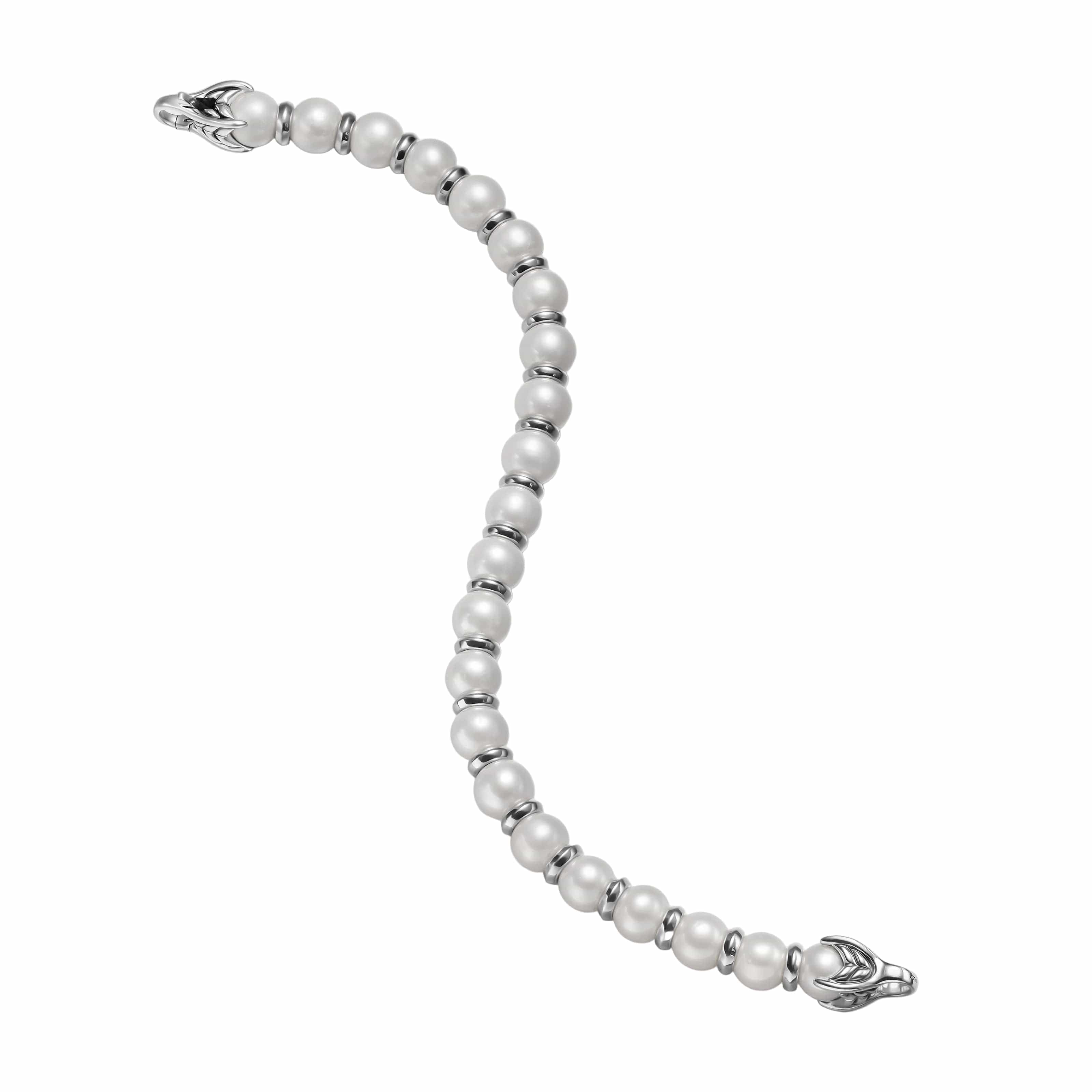 Spiritual Beads Bracelet Sterling Silver with Pearls, 8mm - Image 3