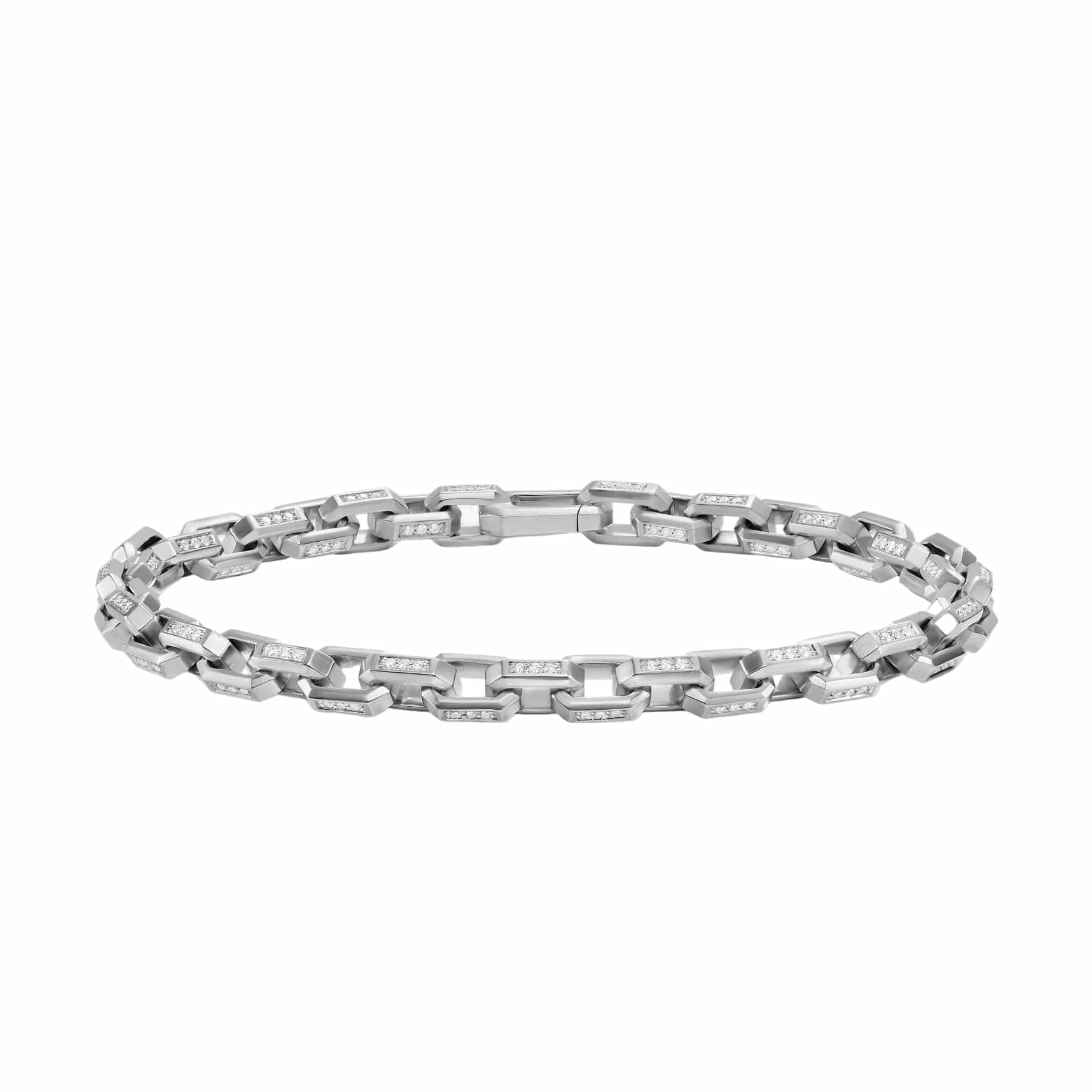 Streamline® Link Bracelet Sterling Silver with Diamonds, 5.5mm